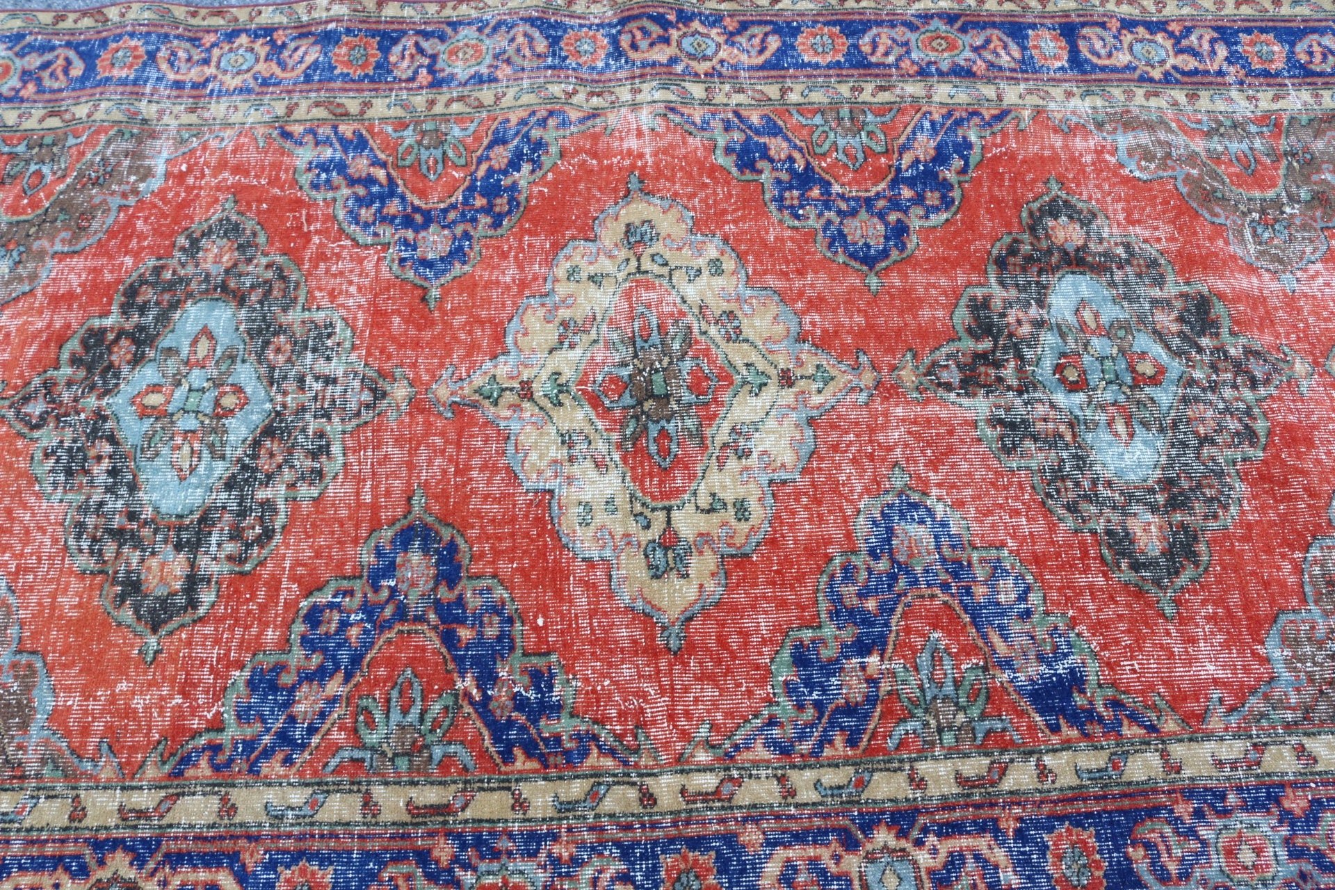 Vintage Rug, Home Decor Rug, Red Kitchen Rugs, Pastel Rugs, Oriental Rugs, 4.7x11.4 ft Large Rug, Living Room Rug, Salon Rug, Turkish Rugs