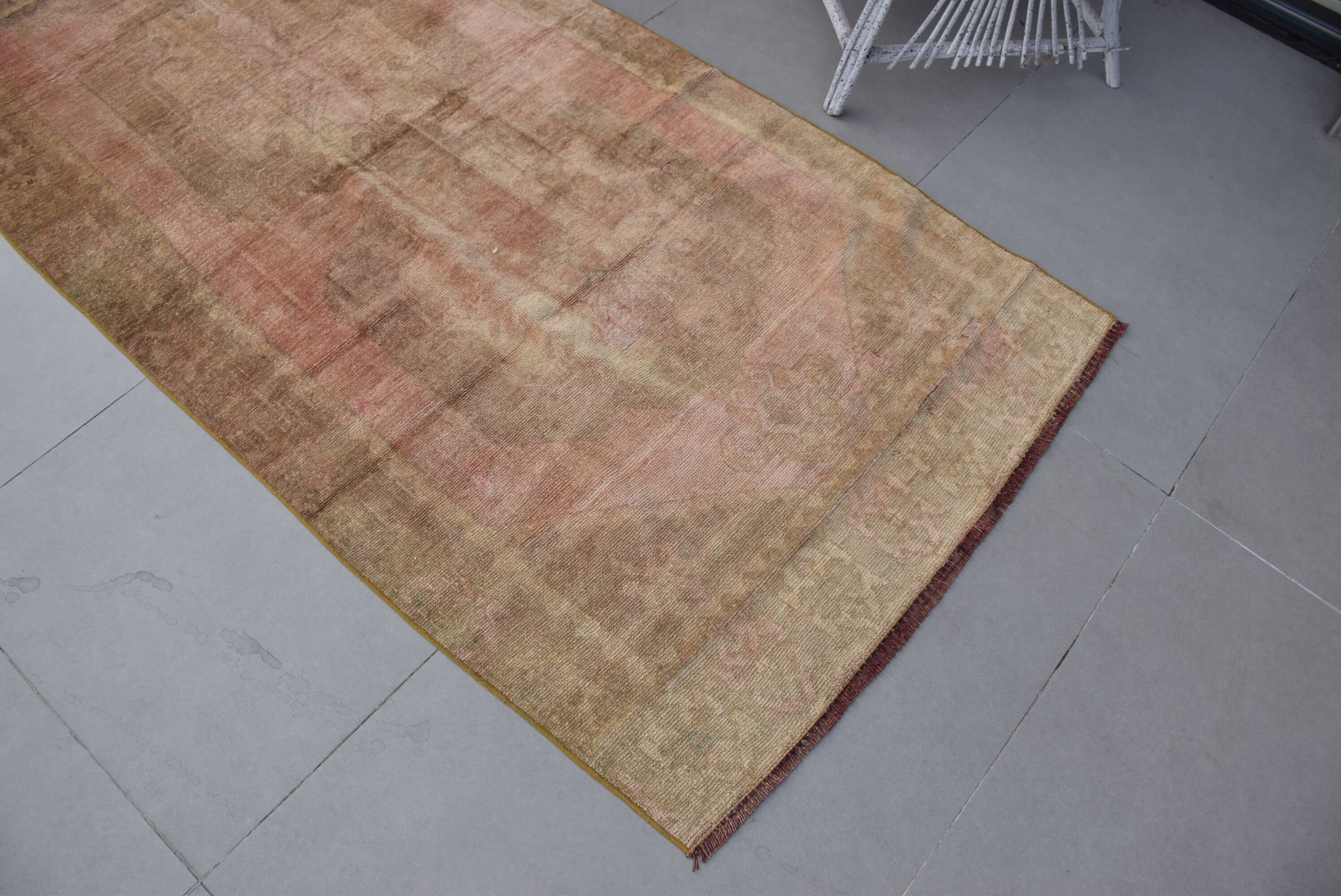 Nomadic Rug, Stair Rugs, Turkish Rug, Brown Anatolian Rugs, Antique Rugs, Kitchen Rugs, 3.4x9.8 ft Runner Rug, Vintage Rug, Oriental Rug