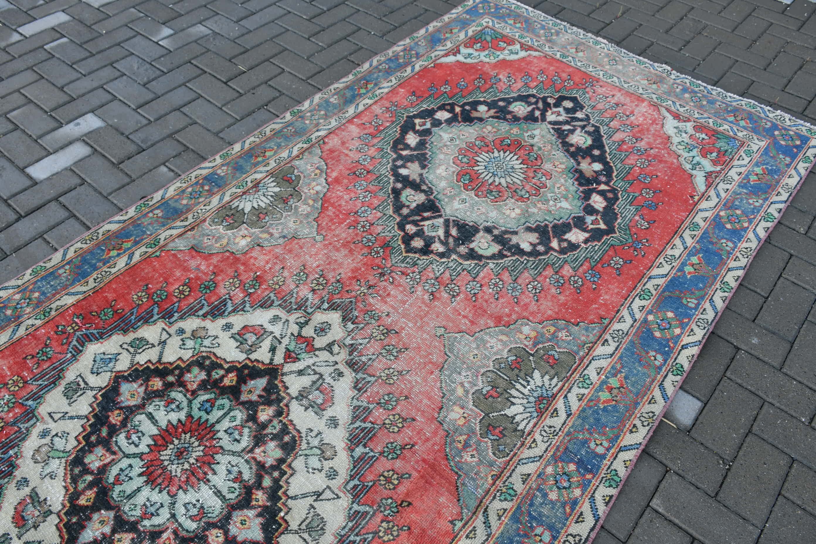 Mutfak Halısı, Türk Halısı, Merdiven Halıları, Oushak Halısı, Koridor Halıları, 4,7x13,2 ft Runner Halısı, Mavi Yün Halısı, Vintage Halı