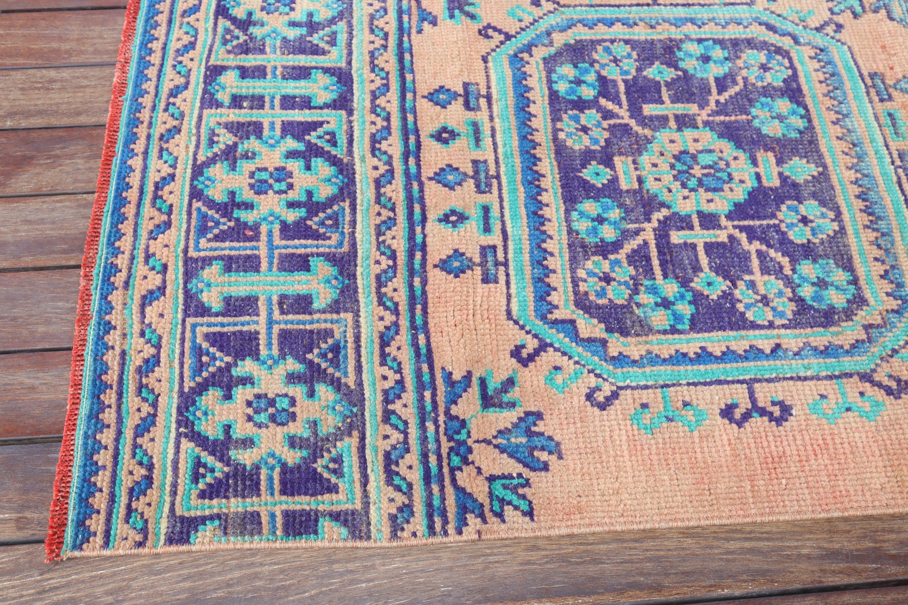 Kabile Halıları, Vintage Halı, Ev Dekorasyonu Halıları, Fas Halısı, Turuncu Düz Dokuma Halı, 2,6x11,8 ft Runner Halıları, Türk Halısı, Beni Ourain Runner Halısı