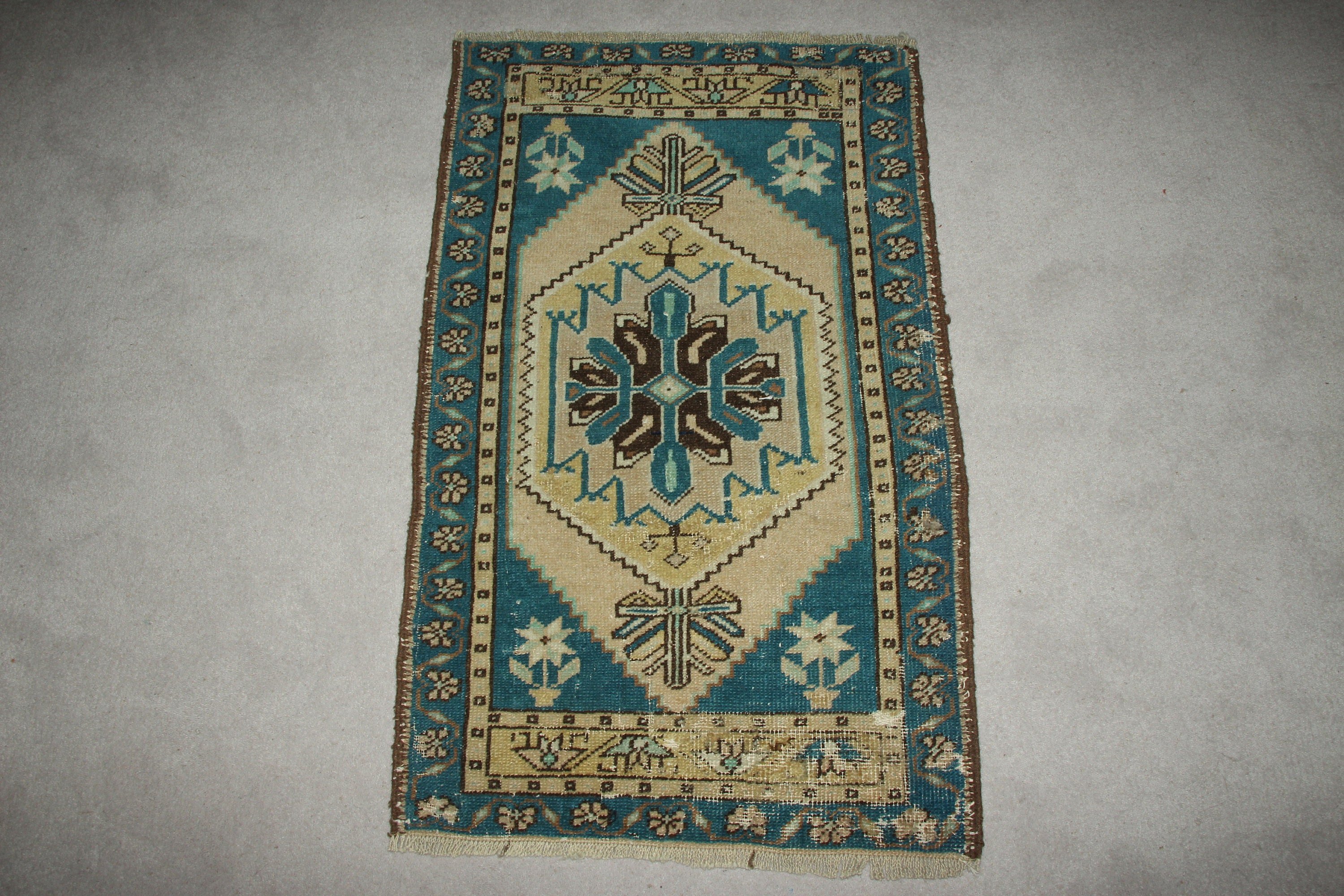 Wool Rug, Bathroom Rug, Blue Anatolian Rug, 1.9x3.1 ft Small Rug, Rugs for Bathroom, Bedroom Rugs, Turkish Rugs, Vintage Rug