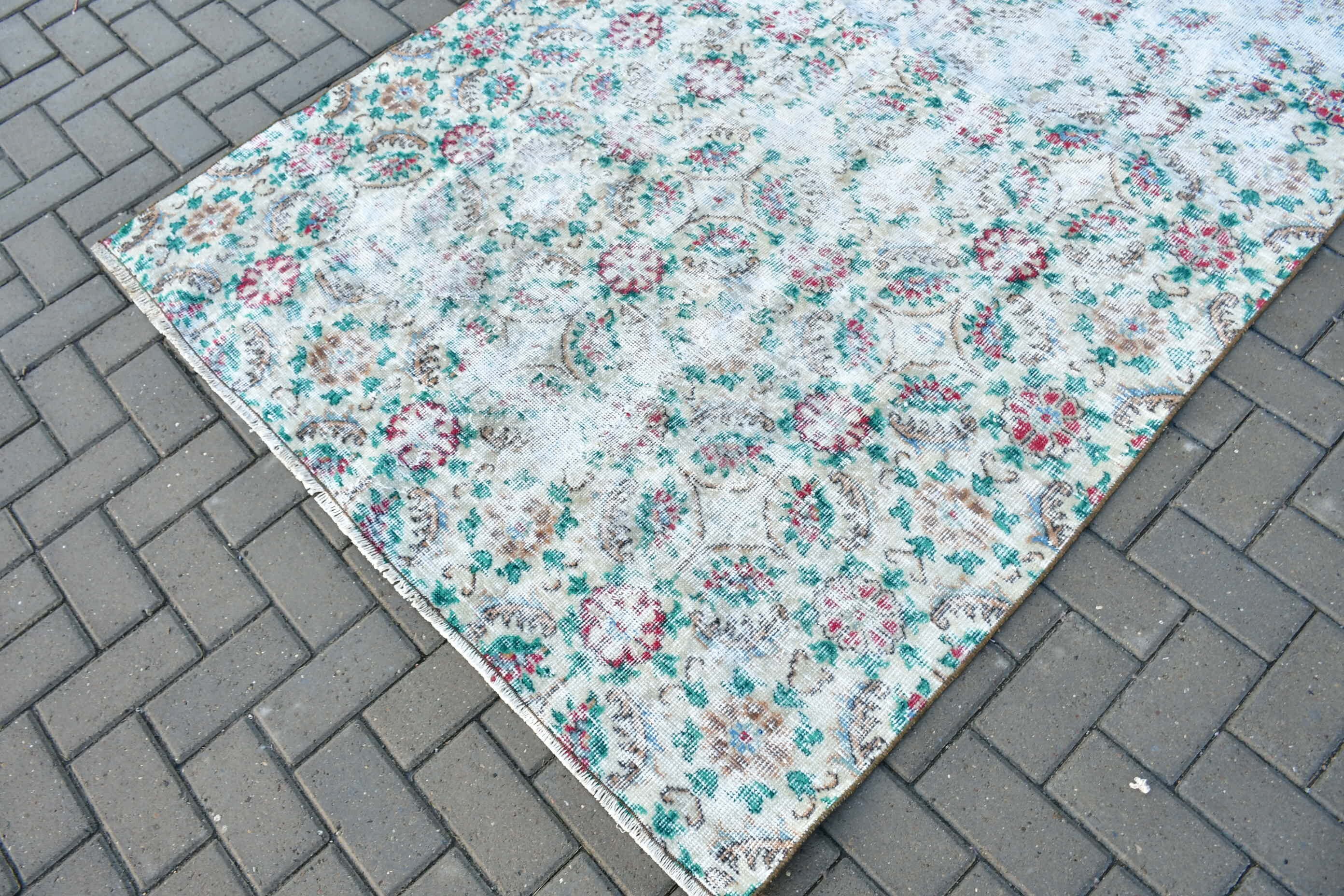 Vintage Halılar, Türk Halısı, İç Mekan Halıları, Ev Dekorasyonu Halısı, Yemek Odası Halısı, Soğuk Halı, 4,8x8,1 ft Alan Halısı, Bej Mutfak Halısı, El Dokuma Halı