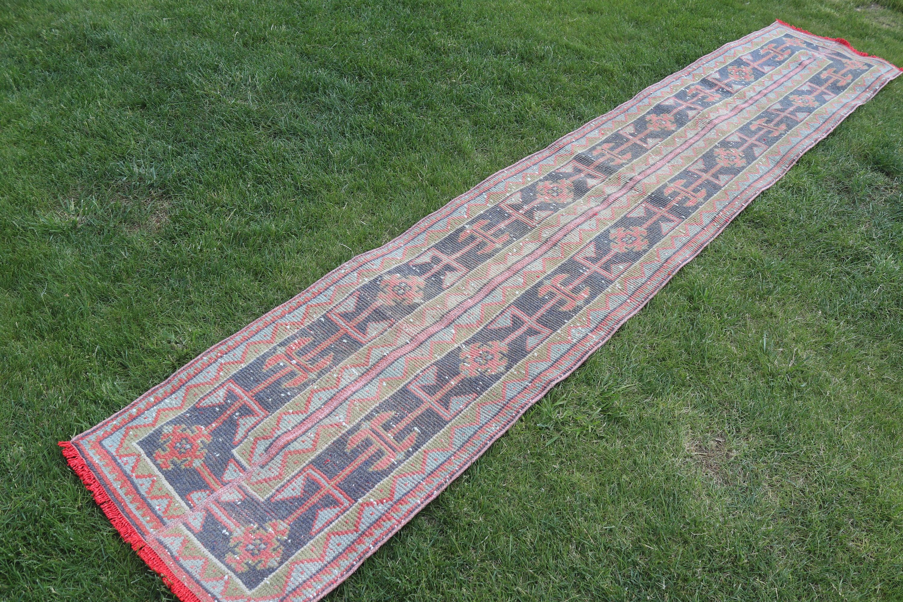 Aztek Halıları, Vintage Halılar, Mavi El Dokuma Halılar, Merdiven Halısı, Türk Halıları, Koridor Halısı, Yün Halısı, Anadolu Halısı, 2x11.2 ft Yolluk Halıları