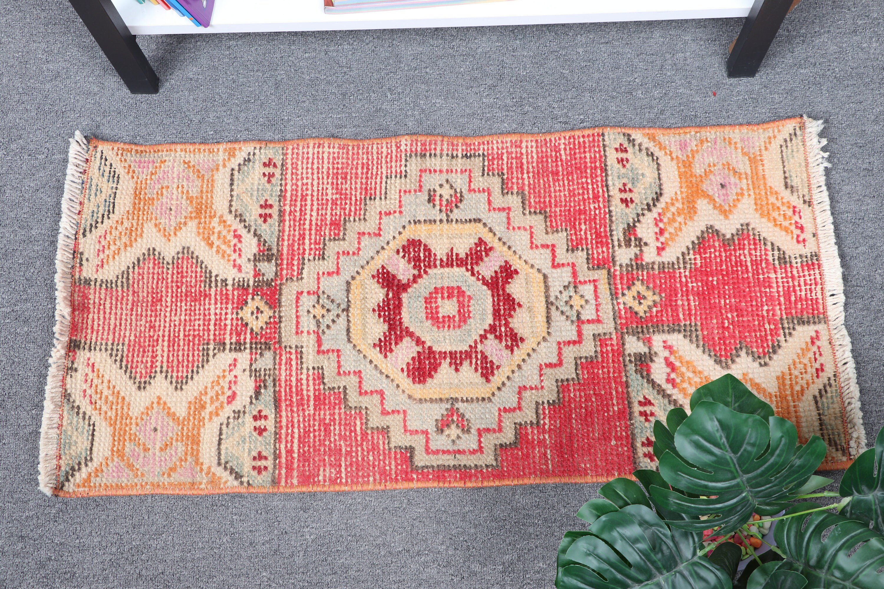 Cool Rug, Rugs for Bath, Turkish Rugs, Nursery Rug, Pink Antique Rugs, Vintage Rug, Entry Rug, 1.3x2.6 ft Small Rug, Dorm Rug