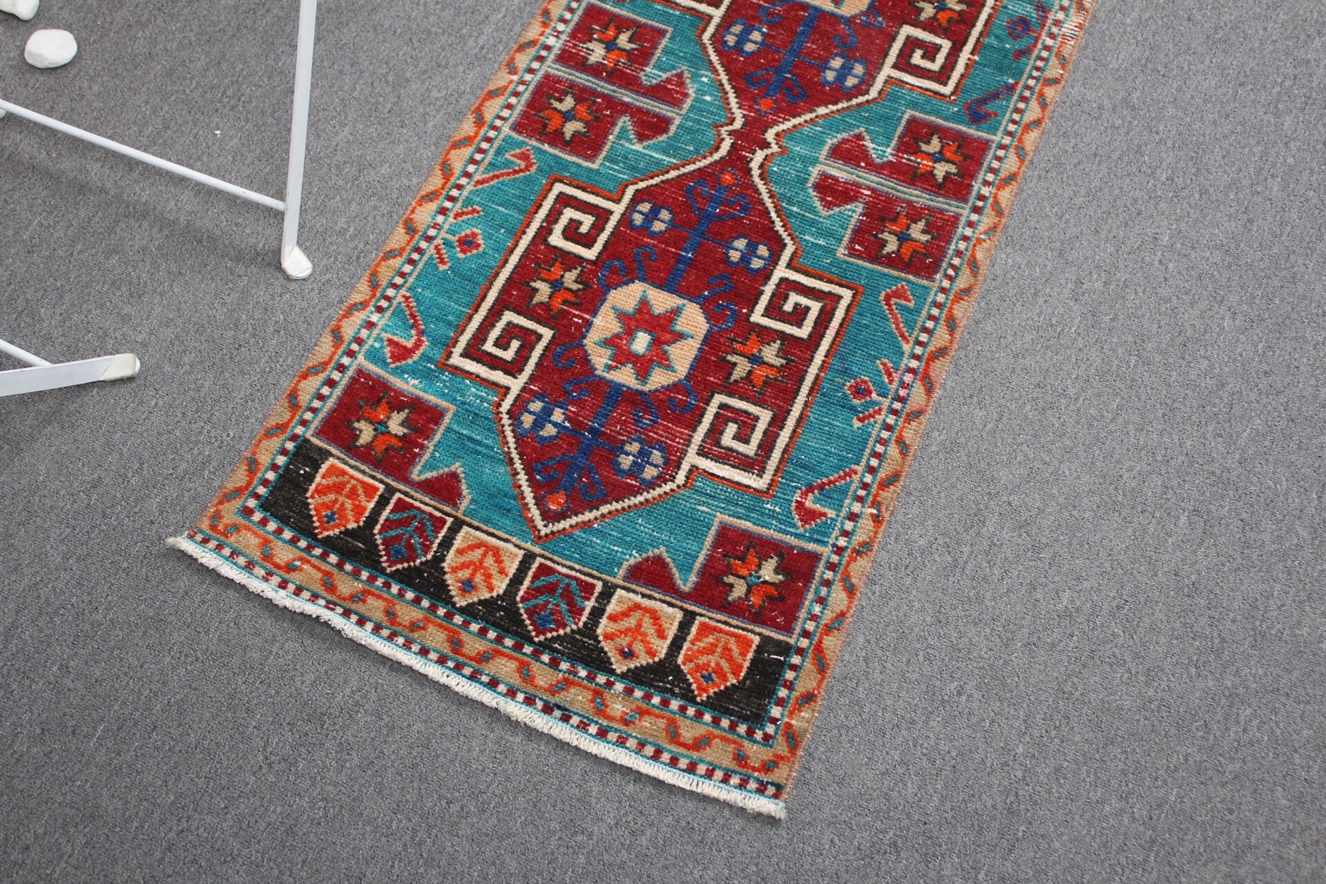 Kitchen Rugs, Rugs for Entry, 1.5x3.8 ft Small Rugs, Bedroom Rug, Handwoven Rug, Turkish Rug, Red Oriental Rug, Nursery Rugs, Vintage Rug