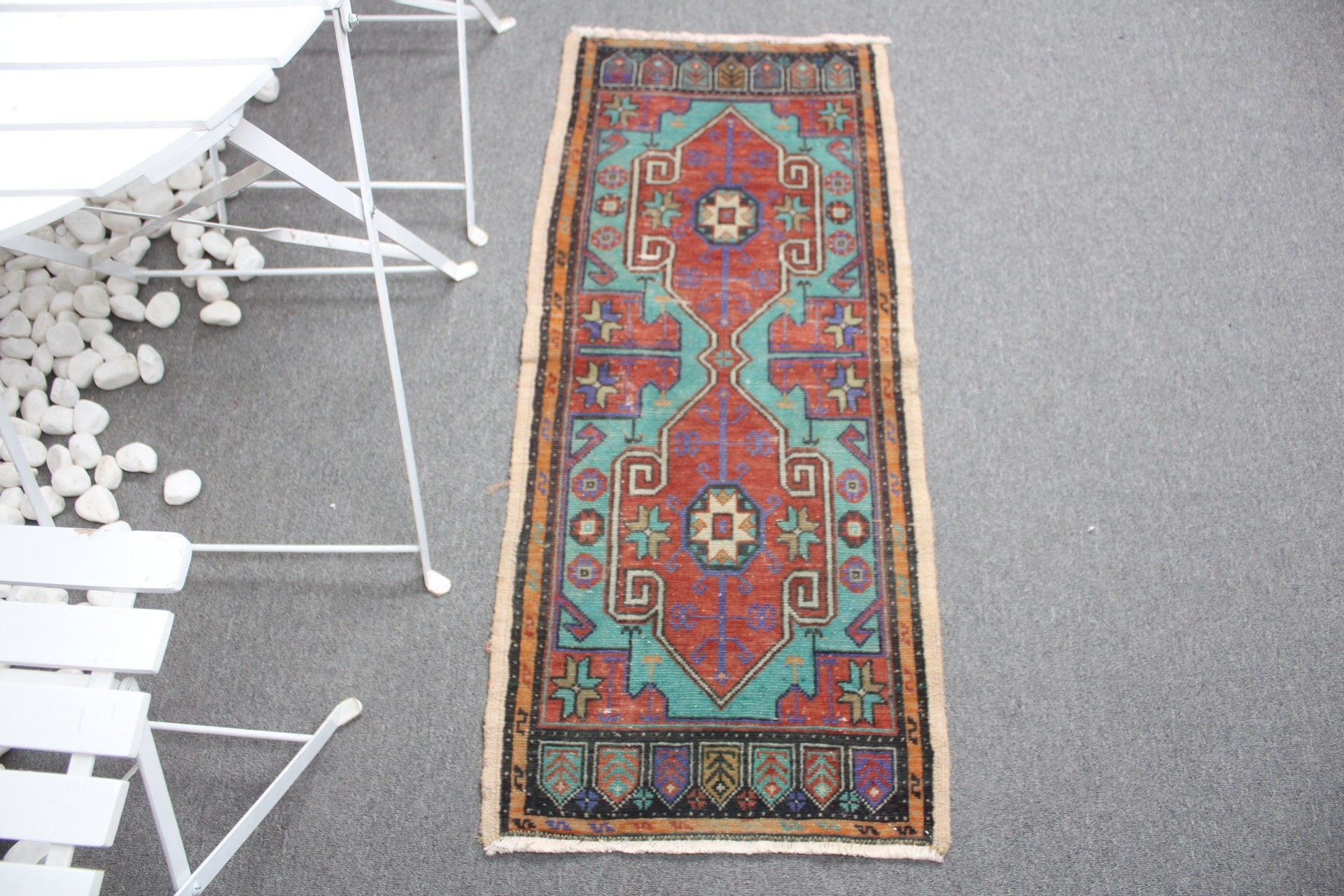 Turkish Rug, Red Antique Rug, Entry Rugs, Vintage Rugs, Floor Rug, 1.6x3.8 ft Small Rugs, Door Mat Rugs, Rugs for Door Mat, Antique Rug