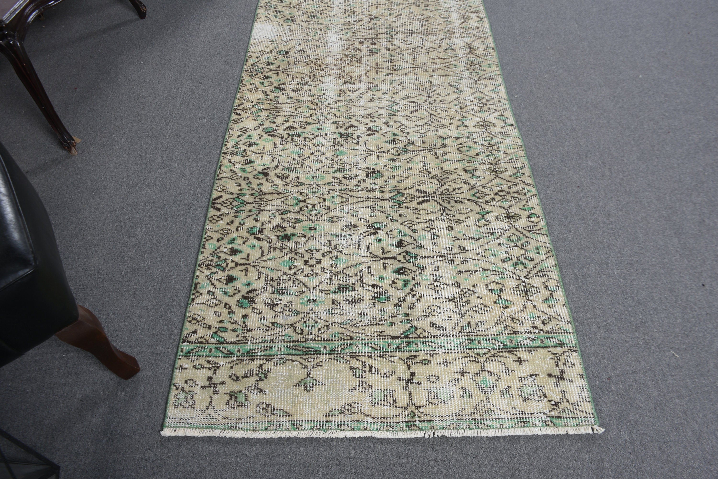 Vintage Halı, 3.1x9.2 ft Runner Halıları, Havalı Halılar, Yatak Odası Halıları, Mavi Açıklama Halıları, Uzun Koşucu Halıları, Vintage Runner Halıları, Türk Halıları