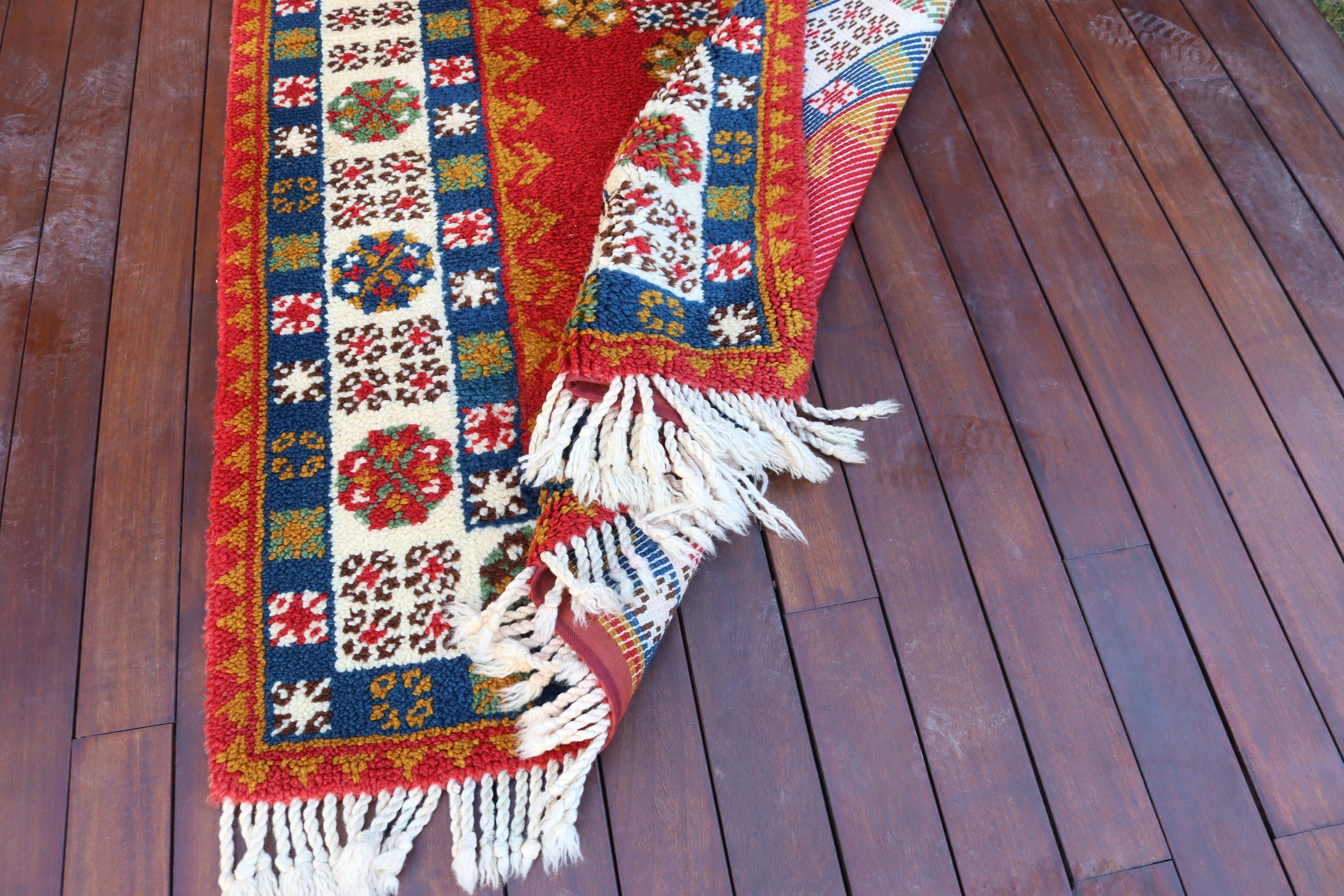 Turkish Rug, Indoor Rug, 3.8x6.4 ft Area Rug, Home Decor Rug, Boho Rugs, Kitchen Rugs, Red Bedroom Rug, Rugs for Dining Room, Vintage Rugs