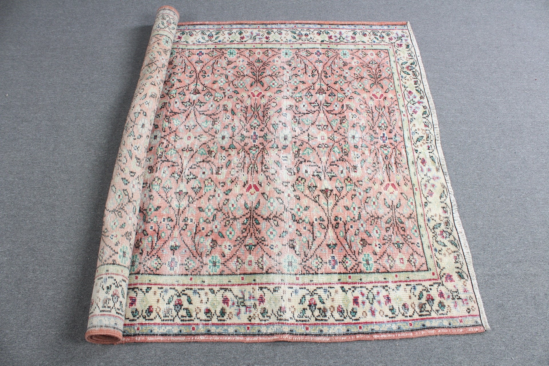 Parlak Halı, Oturma Odası Halısı, 4,9x8,2 ft Büyük Halılar, Yer Halısı, Havalı Halı, Pembe Fas Halısı, Vintage Halılar, Türk Halısı, Yemek Odası Halıları