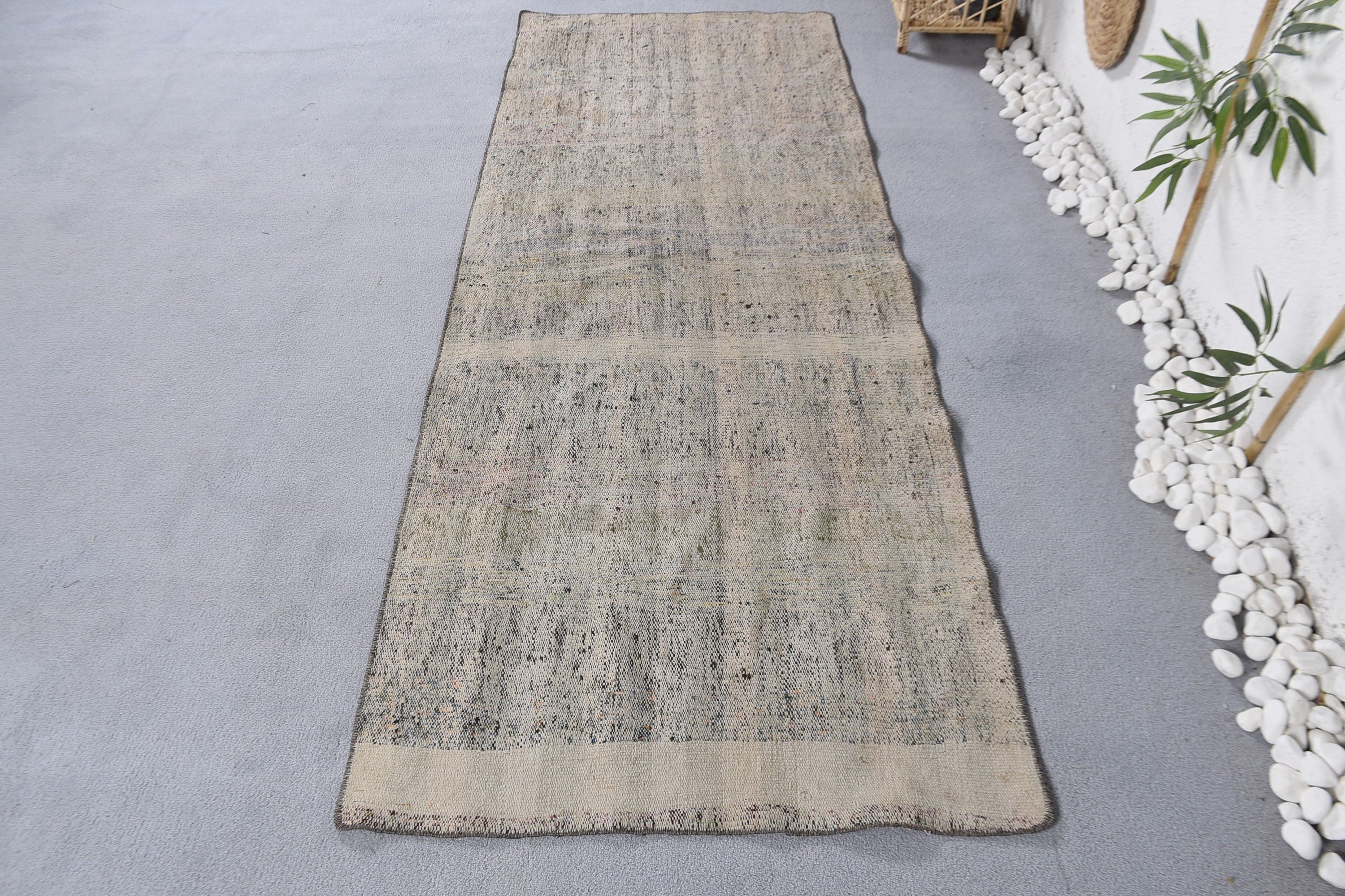 El Yapımı Halı, Vintage Halılar, 2,9x7,8 ft Yolluk Halıları, Mutfak Halısı, Yün Halıları, Merdiven Halıları, Mavi Oryantal Halı, Türk Halısı