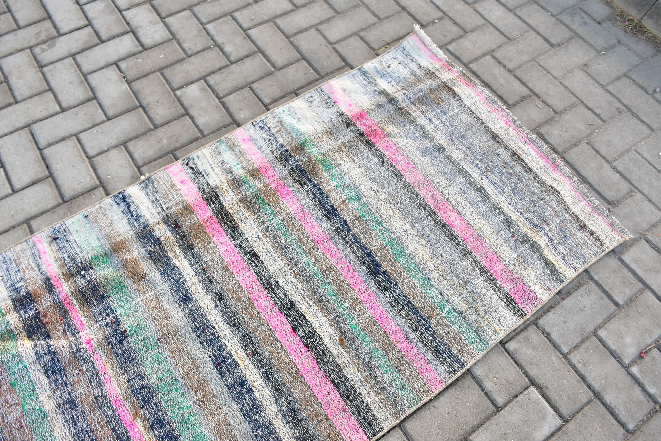 Bedroom Rugs, Vintage Rug, Moroccan Rug, Anatolian Rug, Turkish Rug, Kitchen Rugs, Gray  2.9x6.8 ft Accent Rugs, Kilim