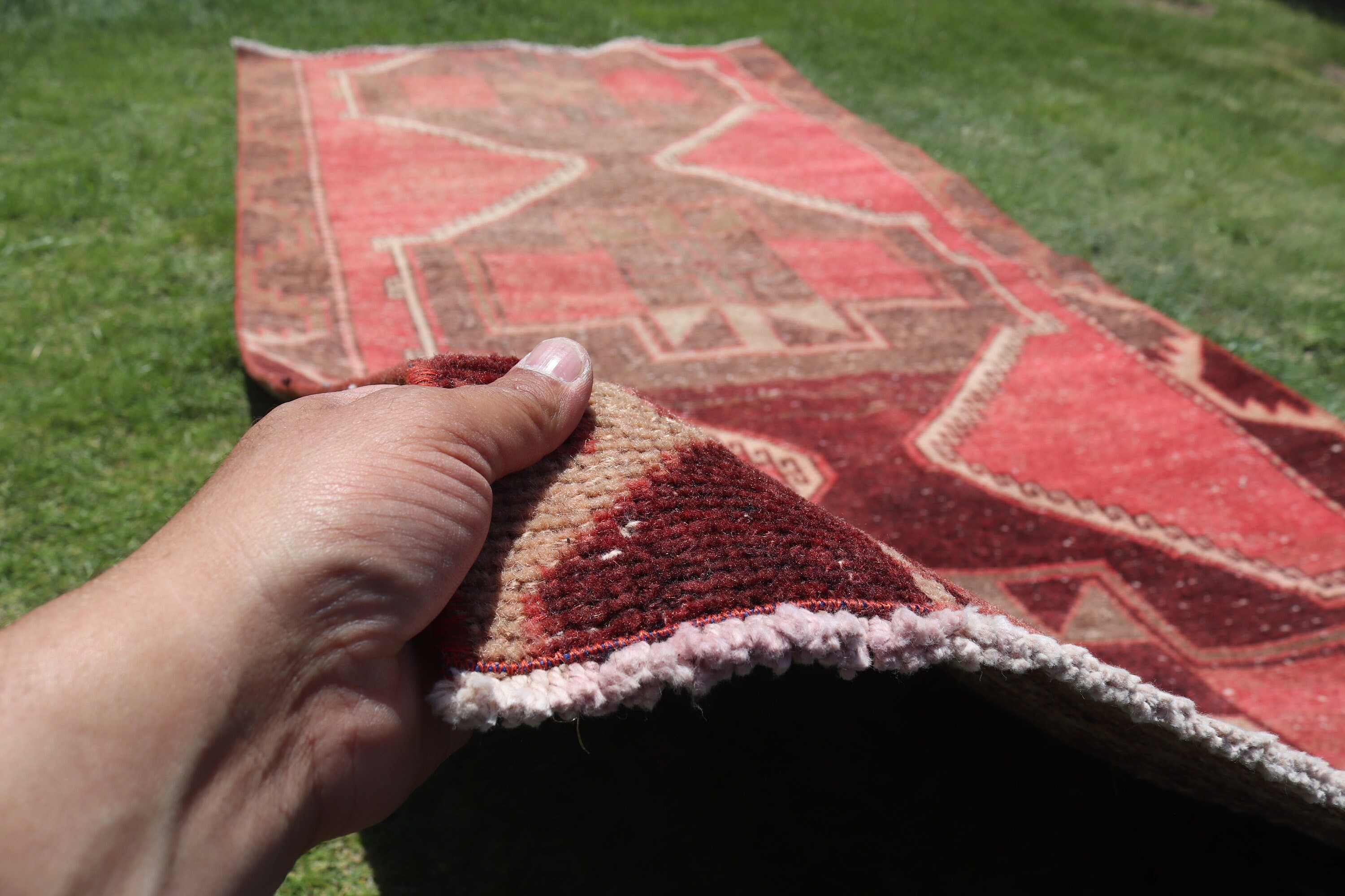 Cool Rugs, Pink  3.9x7.7 ft Area Rug, Turkish Rugs, Vintage Rug, Anatolian Rug, Nursery Rug, Kitchen Rugs, Traditional Rug