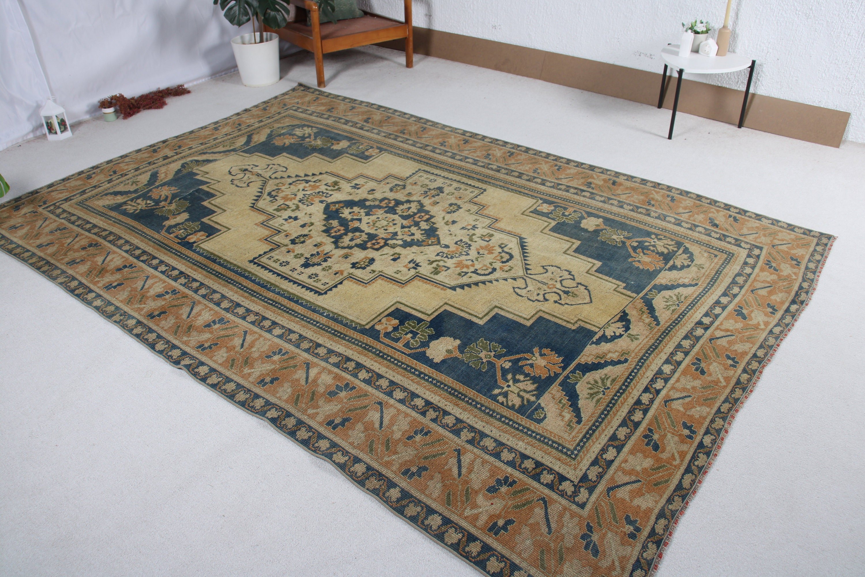 Ev Dekorasyonu Halısı, Salon Halıları, Modern Halılar, Türk Halısı, Yatak Odası Halıları, Bej Yün Halılar, Vintage Halılar, Oturma Odası Halısı, 6.6x9.6 ft Büyük Halı