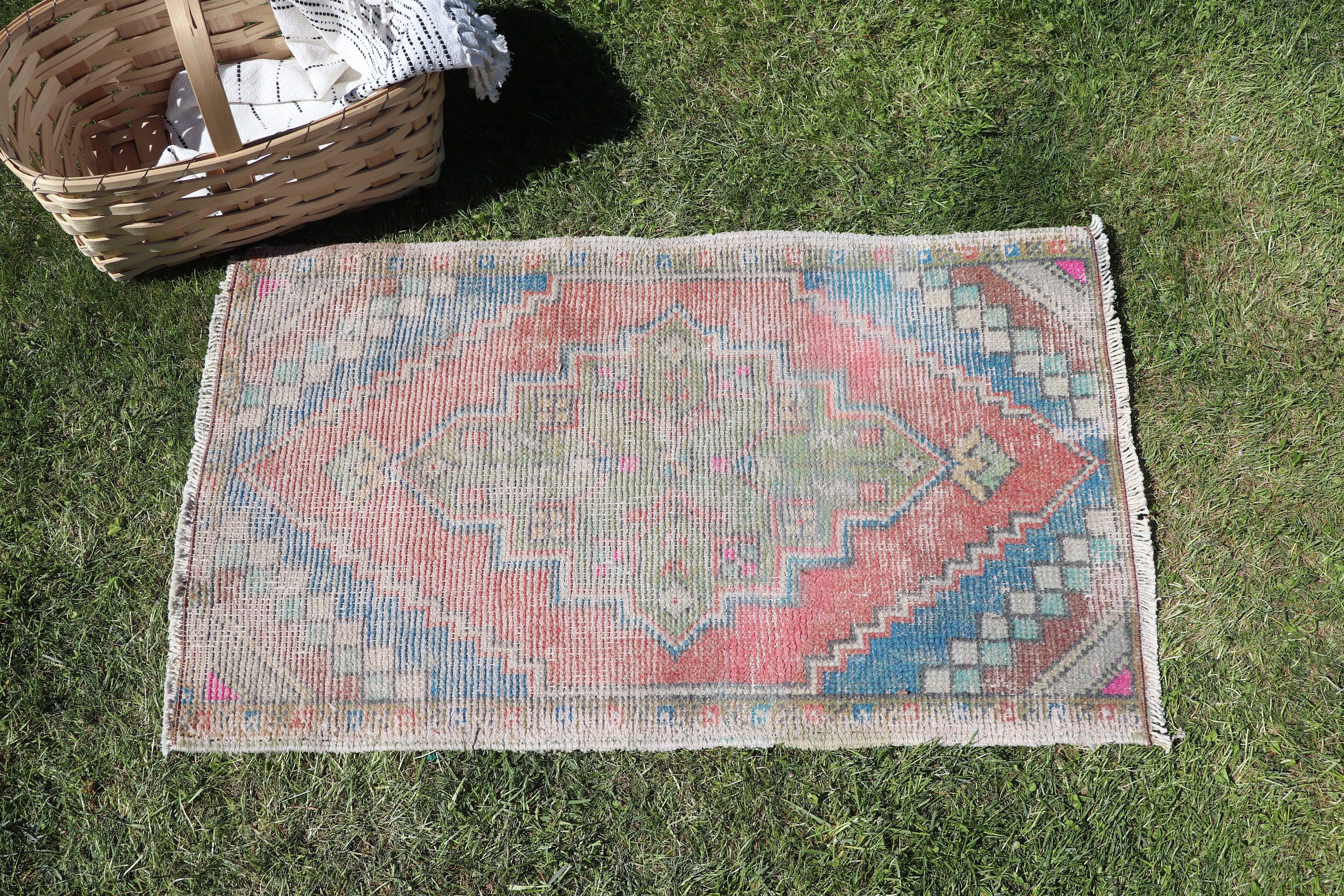 Statement Rugs, Bathroom Rug, Turkish Rug, Vintage Rug, Moroccan Rug, Rugs for Bath, Red Oushak Rugs, 1.7x2.8 ft Small Rug, Small Boho Rug