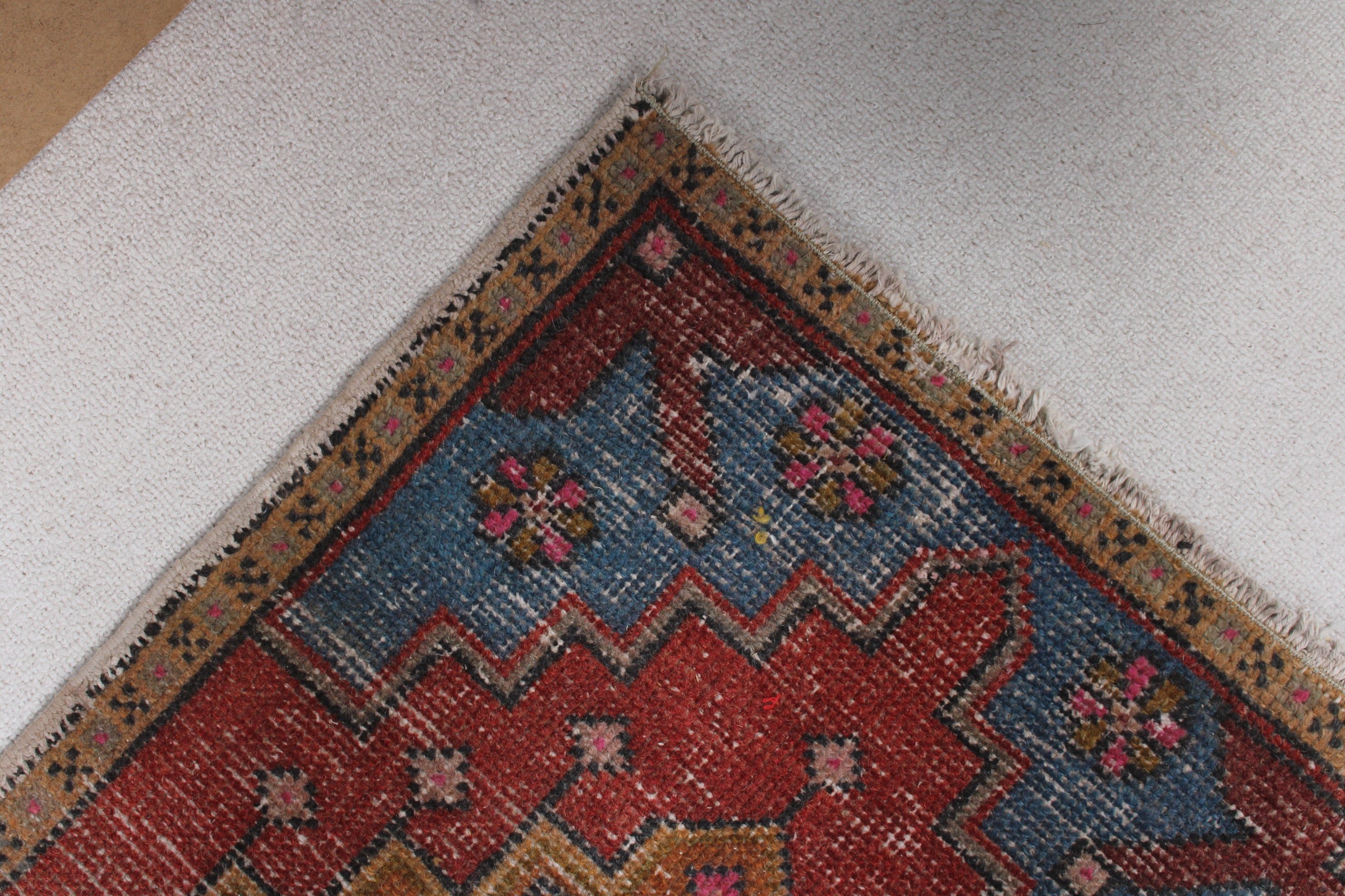 Geometrik Halılar, 1.7x3 ft Küçük Halılar, Duvara Asılı Halılar, Türk Halısı, Mavi Antika Halılar, Boho Halılar, Vintage Halılar, Araba Paspas Halısı