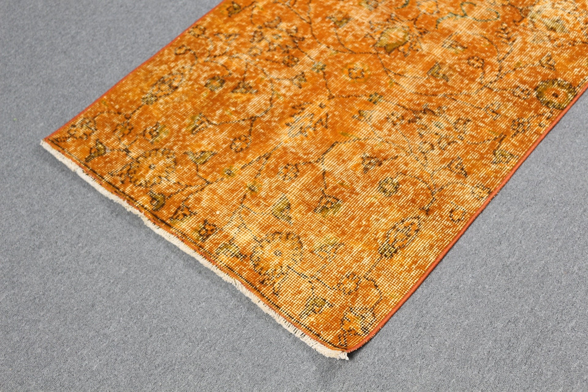 2.5x5.7 ft Small Rug, Orange Kitchen Rug, Anatolian Rugs, Entry Rugs, Turkish Rug, Moroccan Rug, Vintage Rug, Turkey Rug, Bedroom Rugs