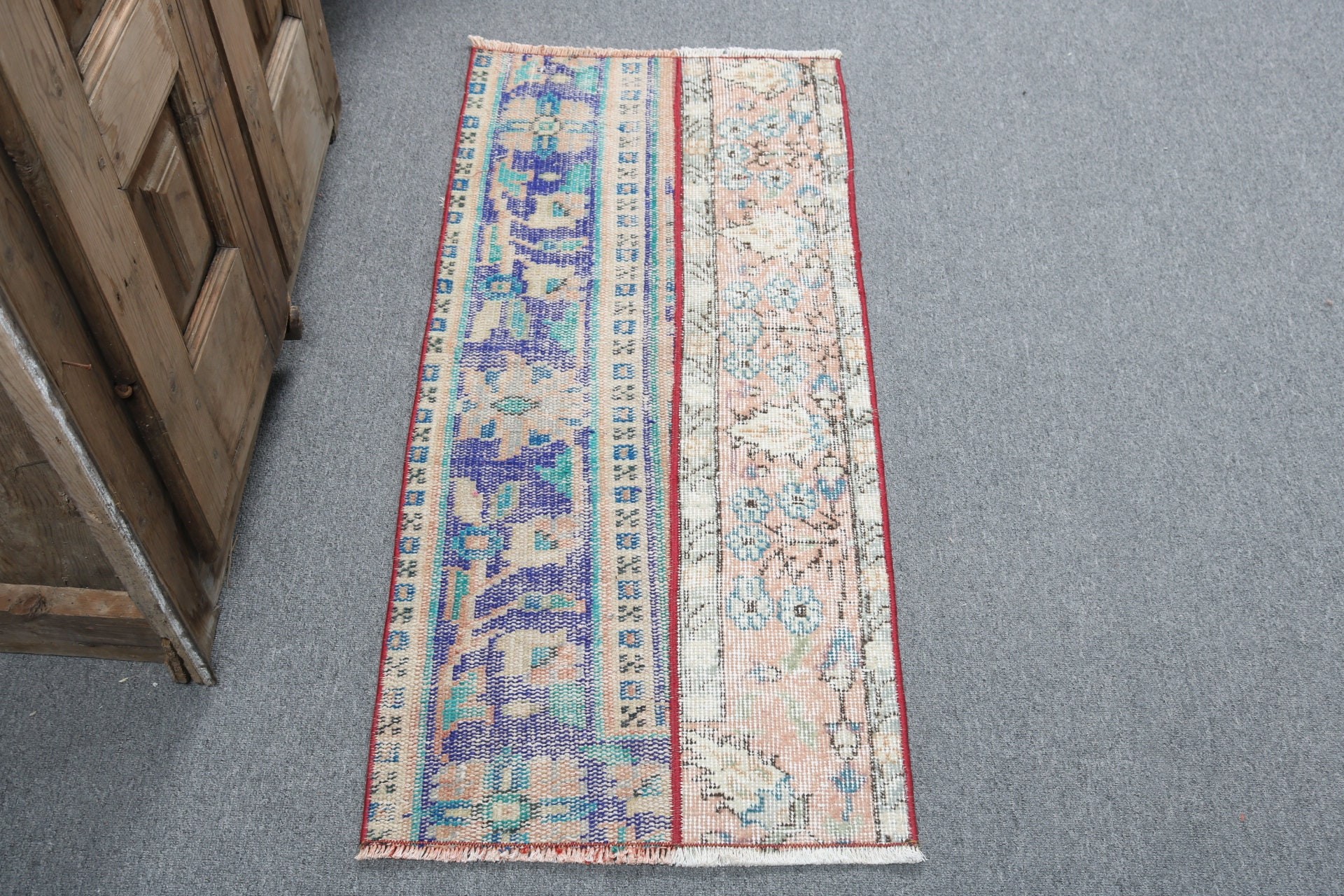 Wall Hanging Rugs, Vintage Rug, Turkish Rugs, Antique Rugs, Boho Rugs, Bath Rugs, 1.7x3.7 ft Small Rugs, Blue Anatolian Rugs, Luxury Rugs