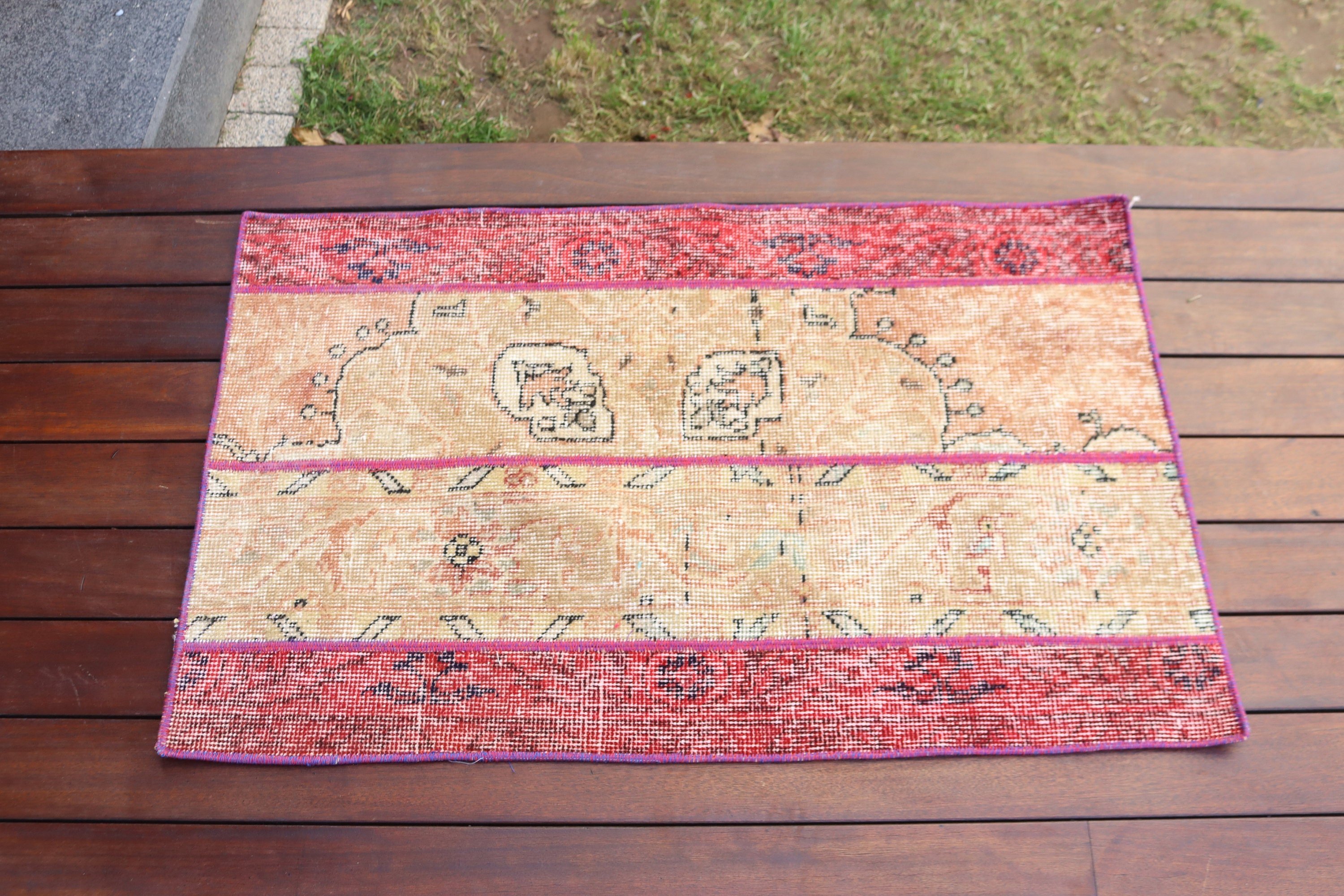 Small Vintage Rug, Luxury Rug, Turkish Rugs, Geometric Rug, Cool Rug, 1.9x3.1 ft Small Rug, Vintage Rug, Beige Wool Rugs, Small Area Rug