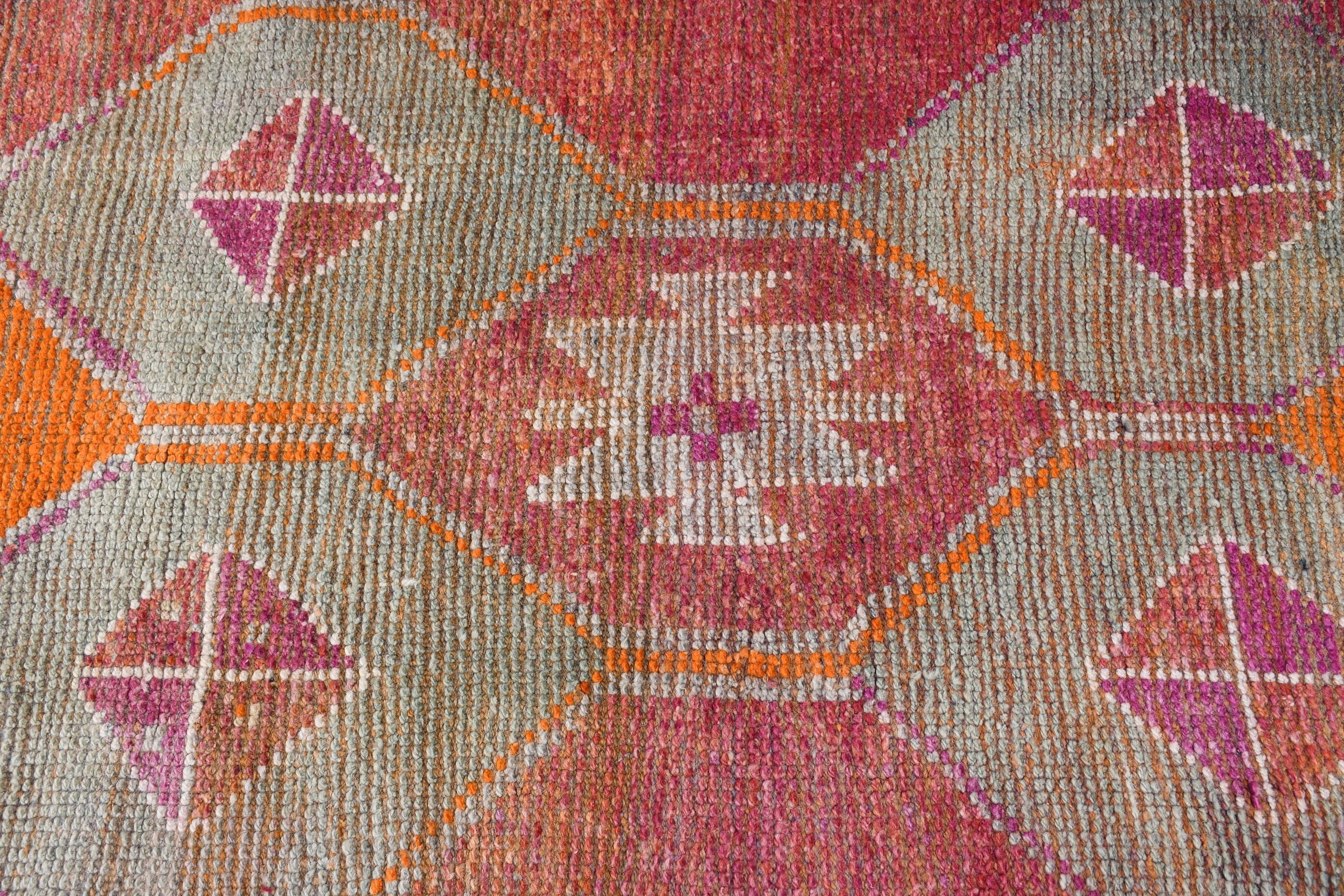 Aztec Rugs, Rugs for Runner, Bedroom Rug, Pink  3.2x10.3 ft Runner Rug, Turkish Rug, Anatolian Rugs, Vintage Rug, Kitchen Rug