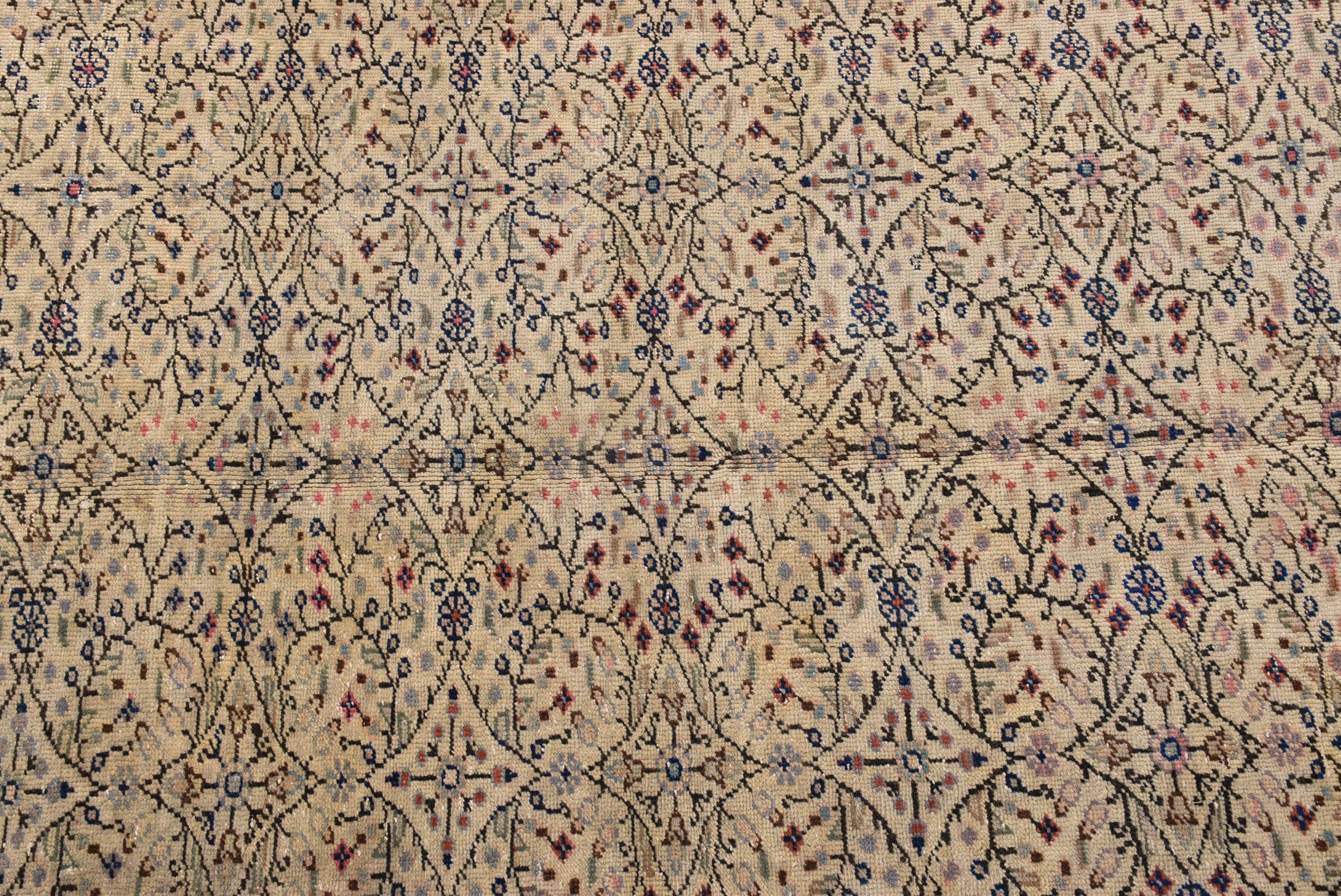 Yatak Odası Halıları, Geometrik Halı, Türk Halısı, Vintage Halılar, Bej 5.8x8.7 ft Büyük Halılar, Oryantal Halı, Büyük Vintage Halı