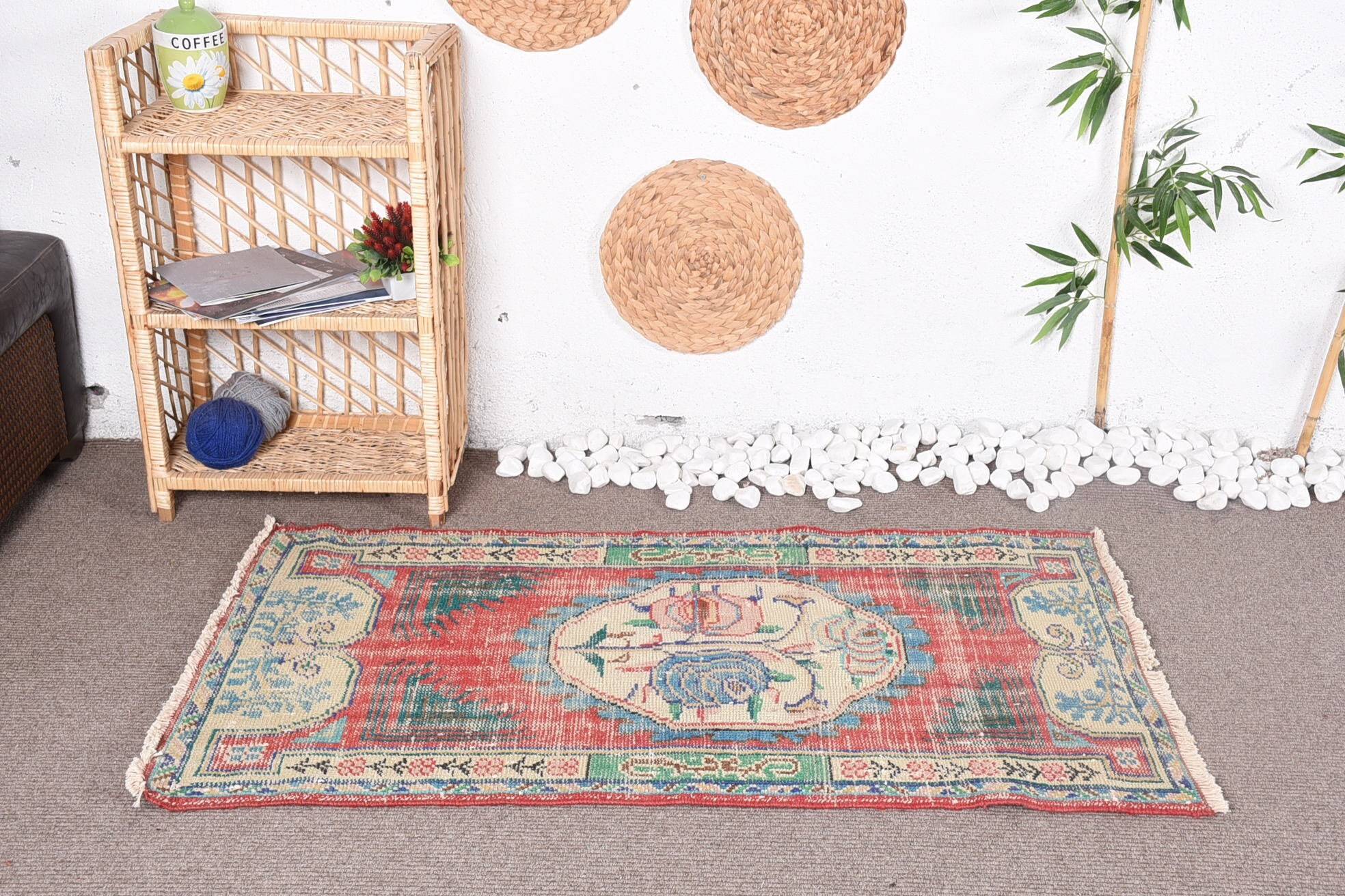 Cute Bath Mat Rugs, Kitchen Rugs, Red Oushak Rug, 2.6x4.5 ft Small Rugs, Vintage Rugs, Cool Rug, Car Mat Rugs, Turkish Rug, Rugs for Entry