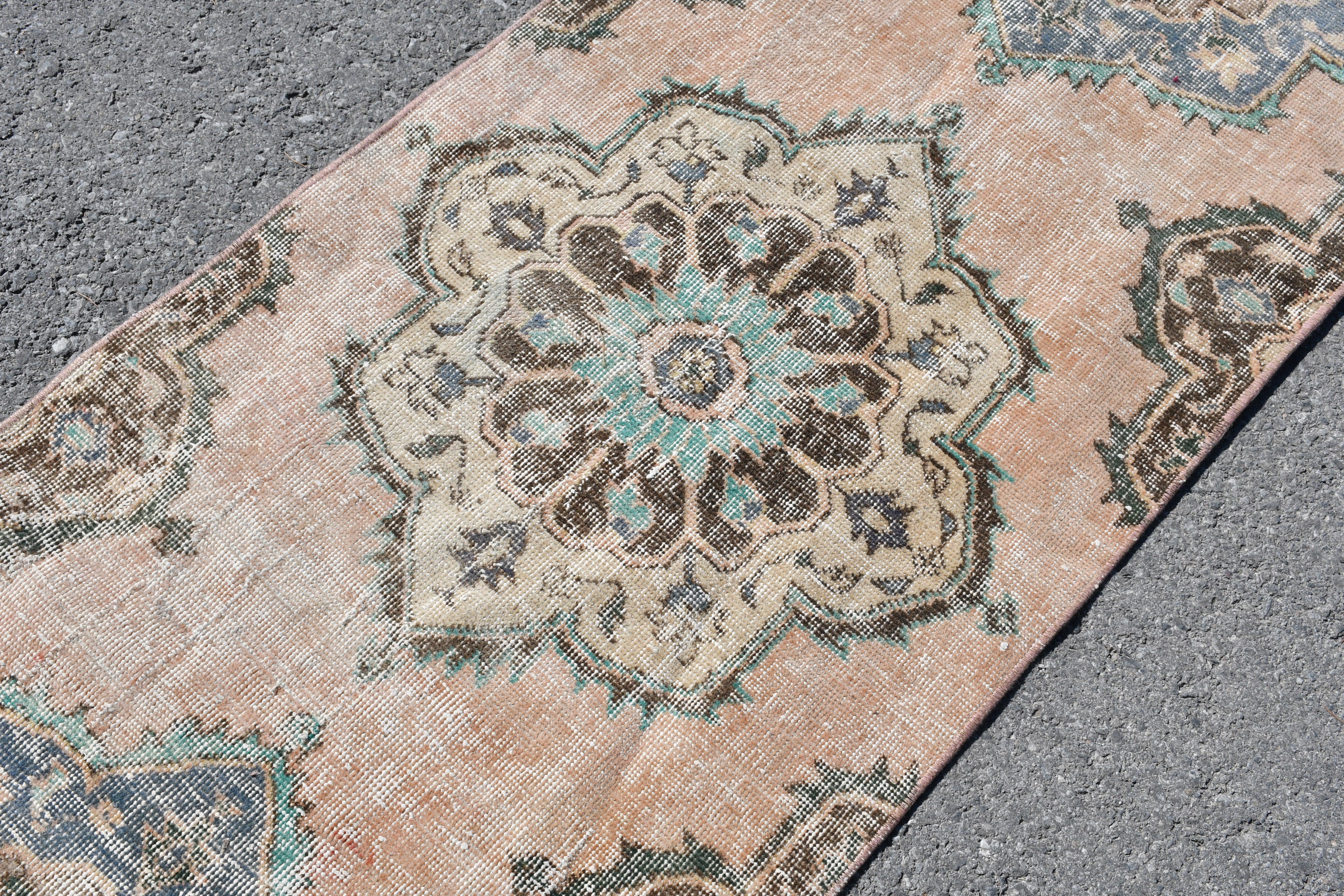 Pink Kitchen Rug, Hallway Rug, Muted Rug, Antique Rugs, Rugs for Runner, Floor Rugs, Turkish Rugs, 2.5x12.2 ft Runner Rugs, Vintage Rug