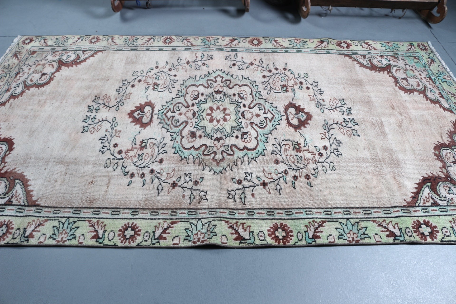 Beige Moroccan Rugs, Turkish Rugs, Oriental Rugs, Dining Room Rug, Muted Rugs, Salon Rugs, 5x9.1 ft Large Rug, Home Decor Rug, Vintage Rugs