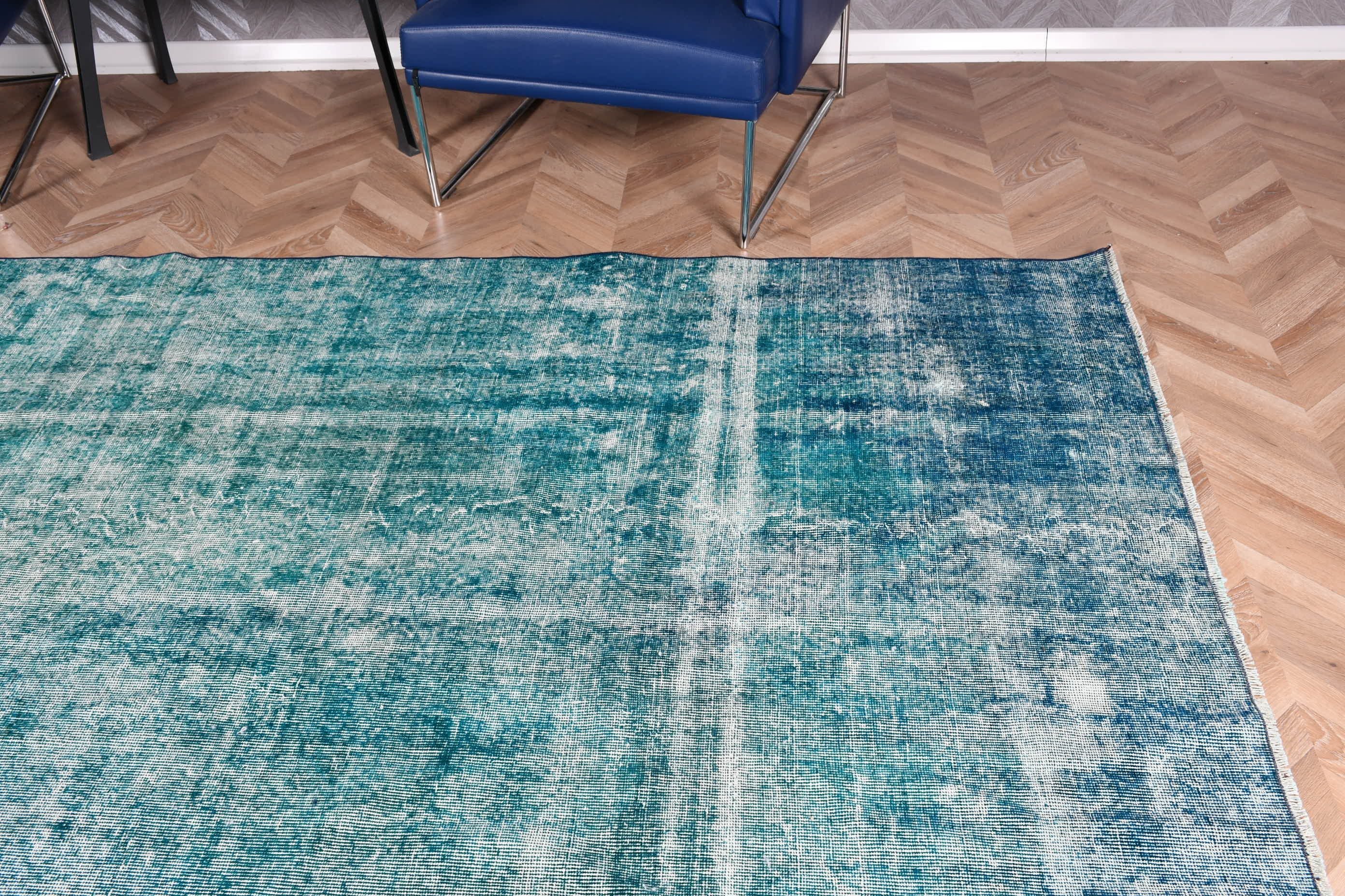 Kitchen Rug, Abstract Rugs, Living Room Rug, Blue  6.5x11.8 ft Oversize Rugs, Wool Rug, Vintage Rug, Turkish Rug, Saloon Rugs