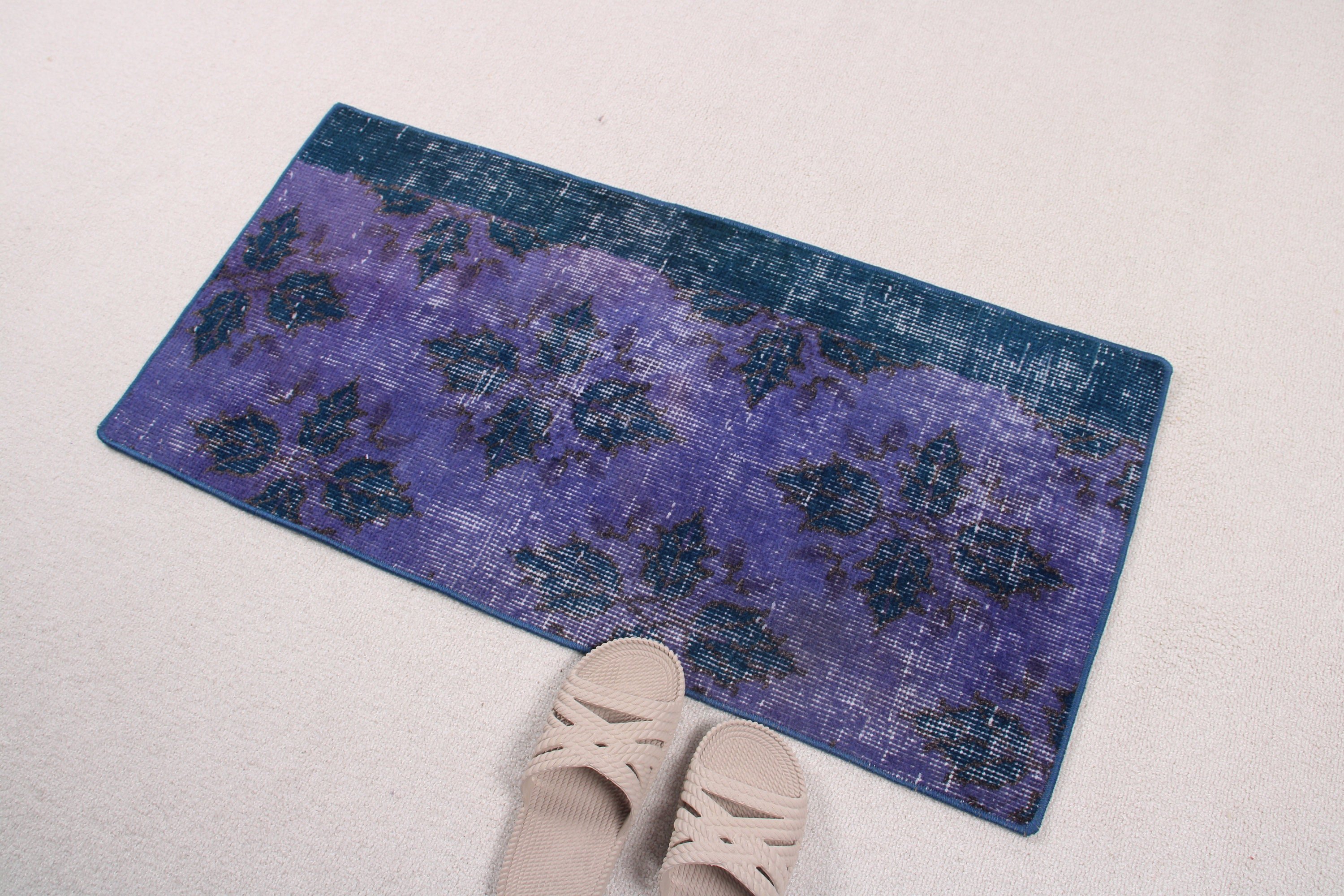 Wall Hanging Rug, 1.4x3 ft Small Rug, Turkish Rug, Purple Geometric Rugs, Home Decor Rug, Small Vintage Rug, Oriental Rugs, Vintage Rug