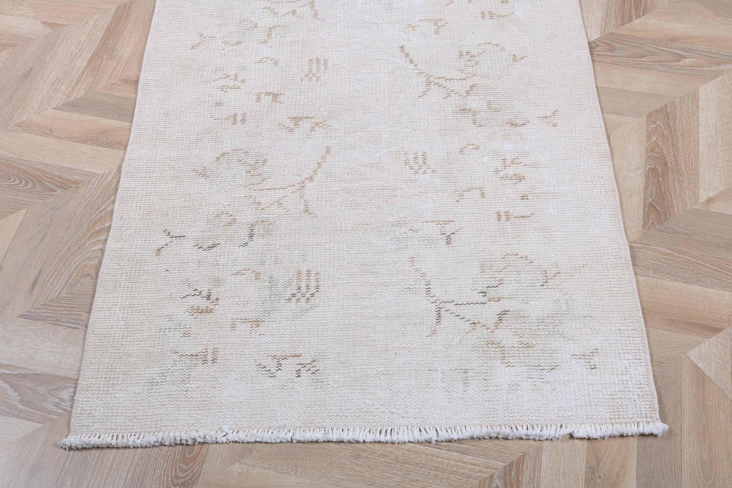 Vintage Rug, Moroccan Rug, Stair Rug, Beige Cool Rugs, 2.6x9.8 ft Runner Rugs, Turkish Rugs, Hallway Rugs, Kitchen Rug, Rugs for Runner