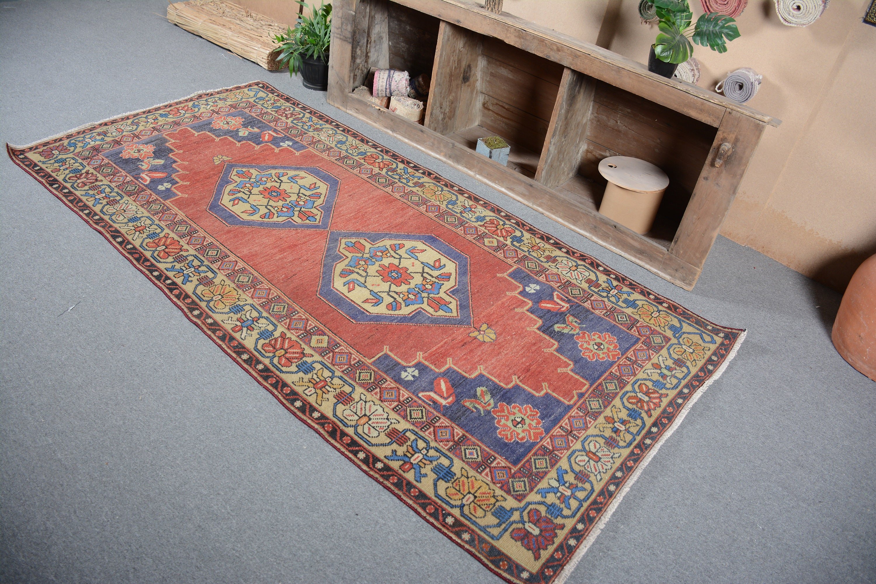 Kitchen Rug, Vintage Rug, Vintage Decor Rug, Wool Rug, Rugs for Area, Dining Room Rugs, Floor Rug, Turkish Rug, 3.9x7.9 ft Area Rugs