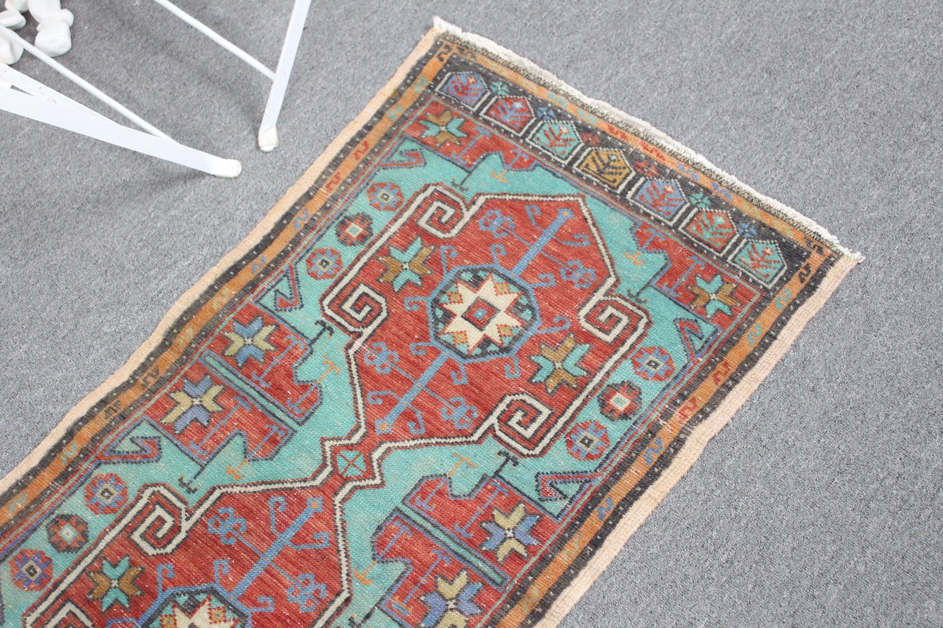 1.7x3.3 ft Küçük Halı, Yatak Odası Halıları, Vintage Halılar, Araba Paspas Halısı, Kırmızı Yün Halı, Antika Halı, Oryantal Halı, Türk Halısı, Çocuk Halısı