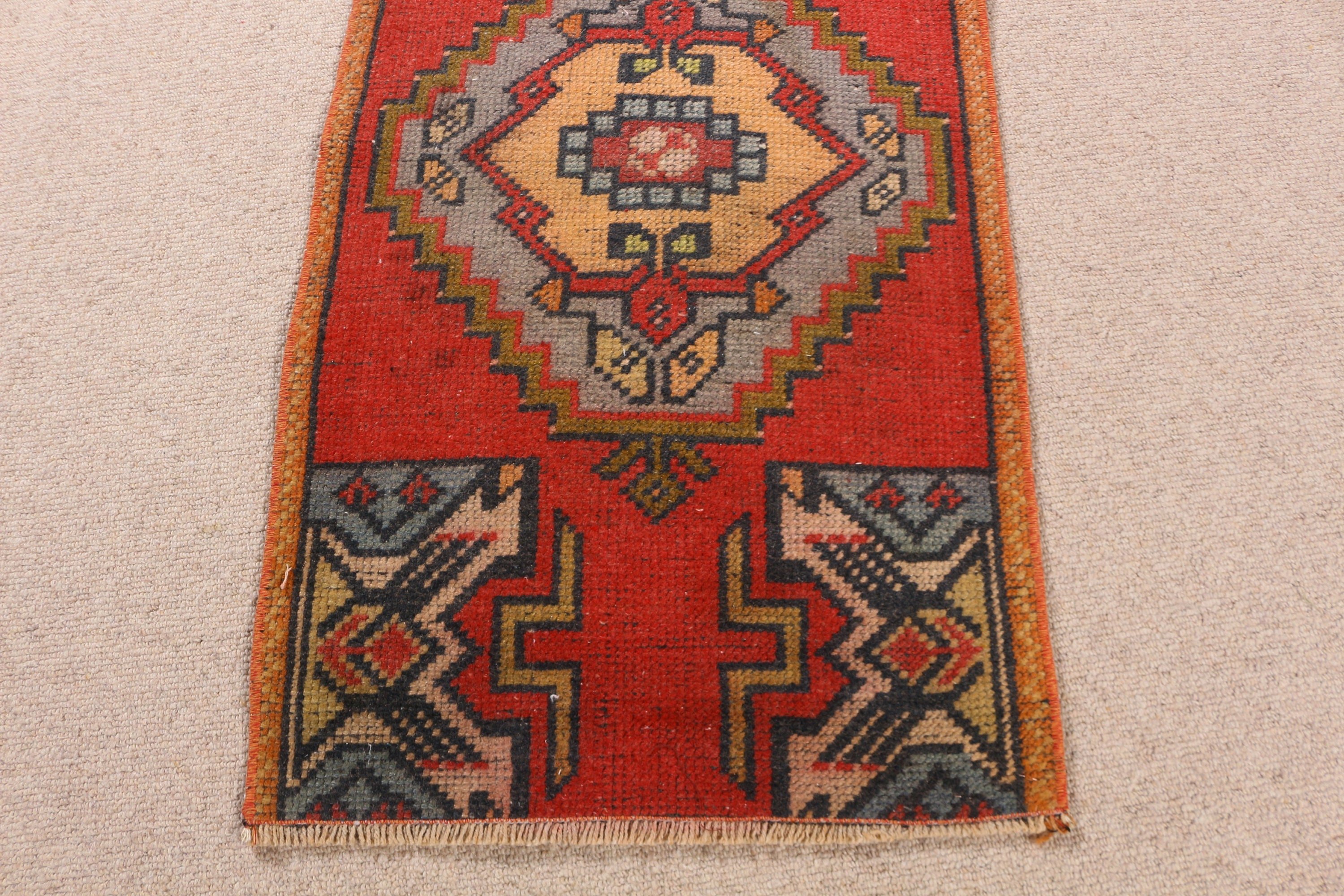 Floor Rugs, Aztec Rugs, Kitchen Rugs, Geometric Rug, 1.6x3 ft Small Rug, Small Vintage Rugs, Turkish Rugs, Vintage Rugs, Red Home Decor Rug