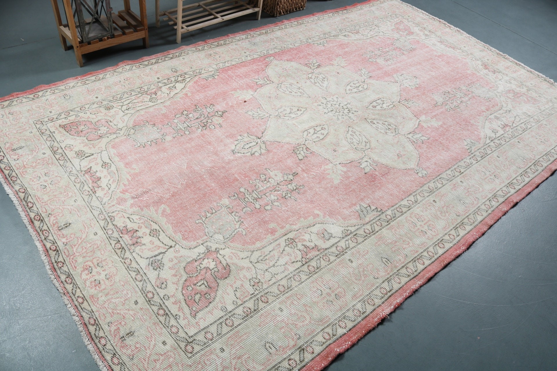 Living Room Rug, Rugs for Salon, Large Wool Rug Rugs, Turkish Rugs, Bedroom Rug, Salon Rugs, Vintage Rug, 6.1x9.9 ft Large Rugs, Wool Rug