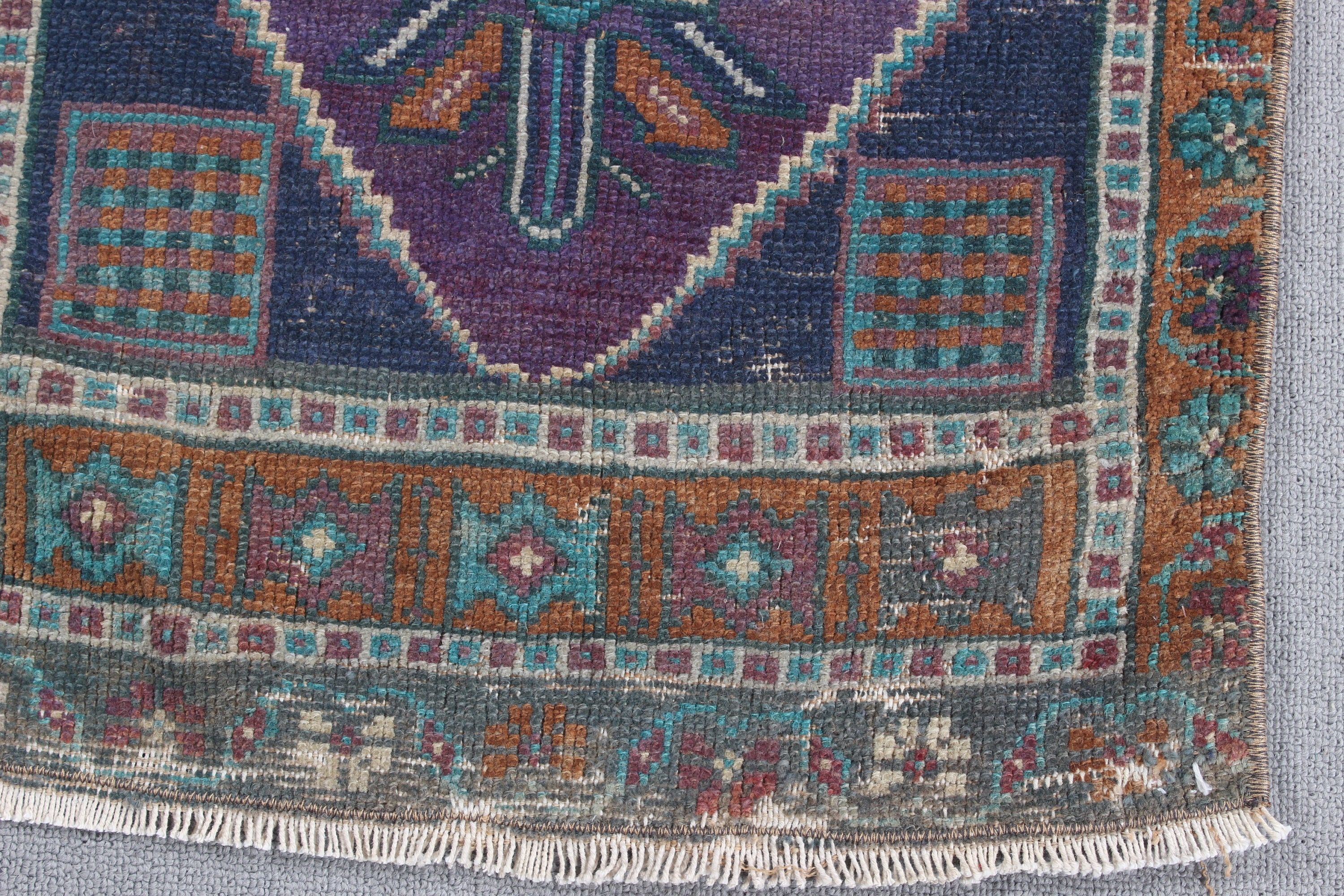 Kapı Paspas Halıları, Yatak Odası Halıları, Küçük Boho Halı, Boho Halılar, Vintage Halı, 1.6x3.5 ft Küçük Halılar, Estetik Halı, Türk Halıları, Mor Havalı Halılar