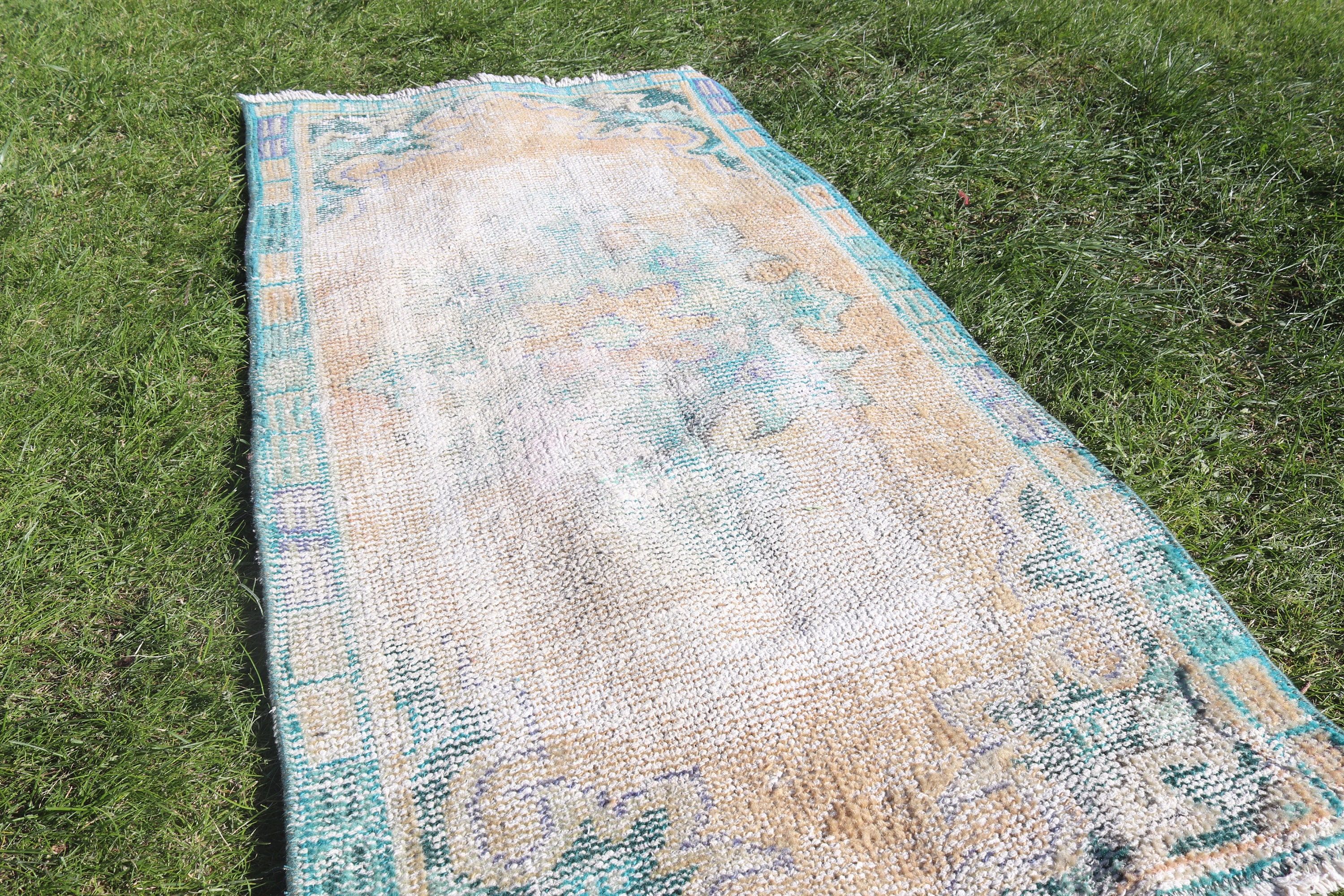 Entry Rugs, Kitchen Rugs, Beige Neutral Rugs, Rugs for Bath, Neutral Rug, 2x4 ft Small Rug, Vintage Rugs, Cute Bath Mat Rug, Turkish Rugs