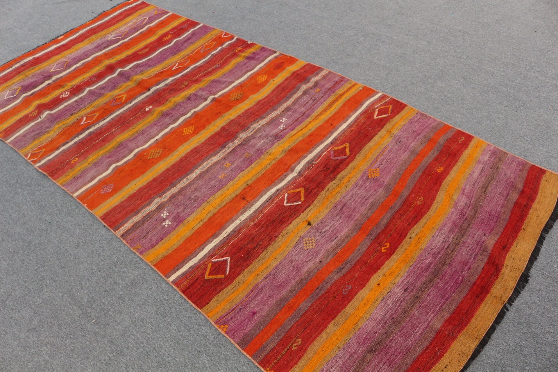 Floor Rug, 4.3x9.2 ft Area Rug, Indoor Rug, Old Rug, Antique Rug, Turkish Rug, Kilim, Vintage Rug, Home Decor Rugs, Orange Kitchen Rug