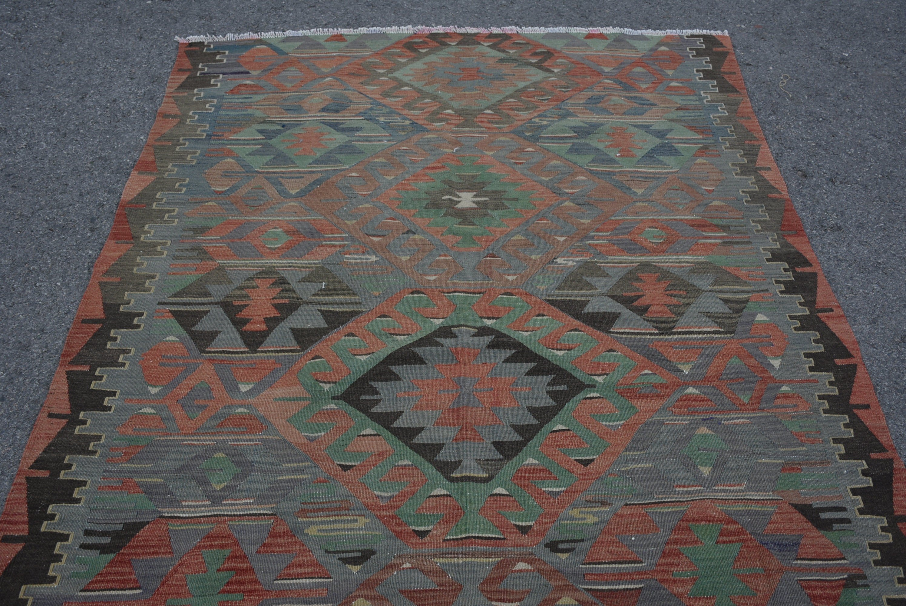 Eski Halılar, Kırmızı Ev Dekorasyonu Halısı, Kilim, Fas Halısı, Salon Halısı, Türk Halısı, Oturma Odası Halısı, Vintage Halı, 5x9.8 ft Büyük Halı