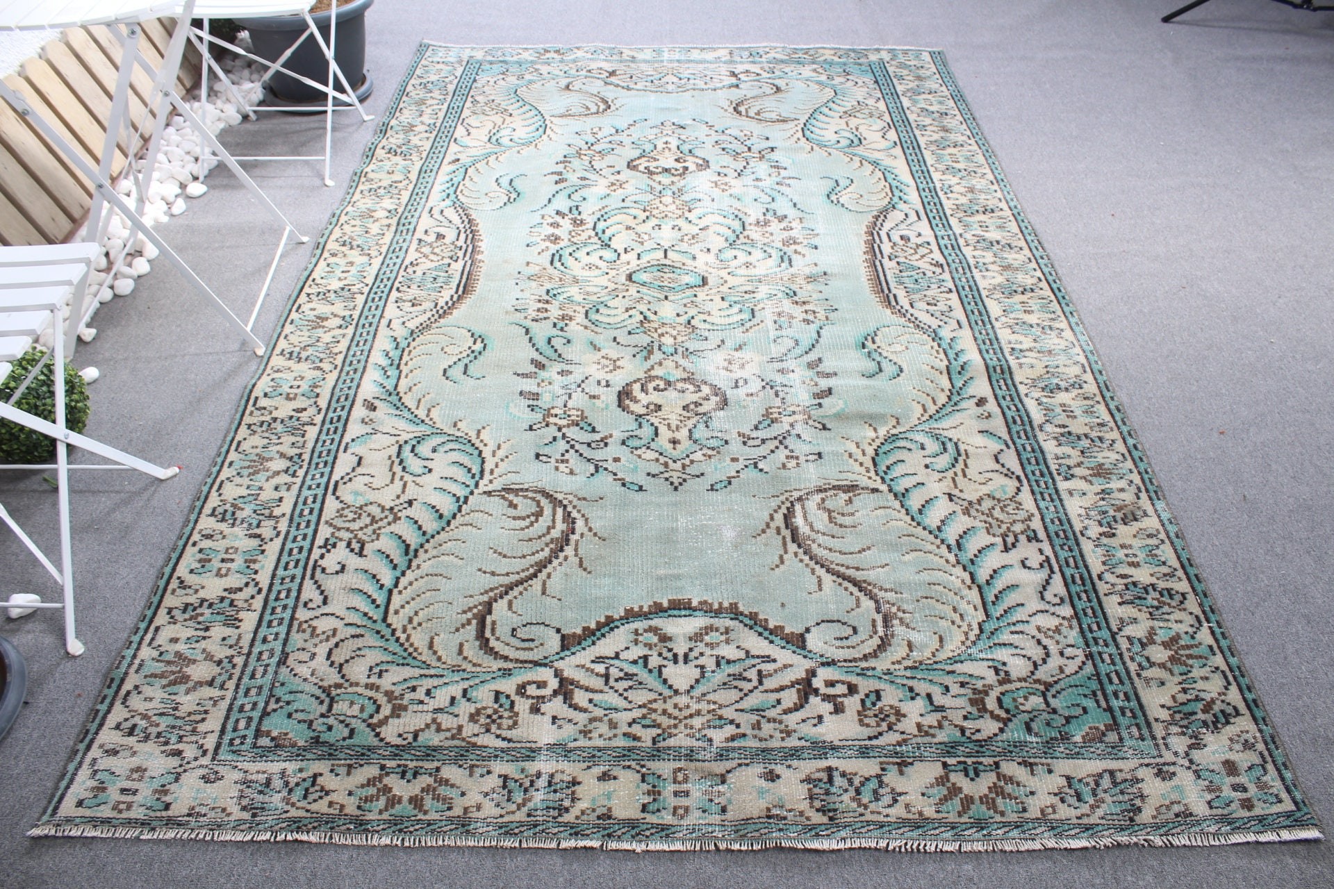 Vintage Halı, Aztek Halısı, Yatak Odası Halıları, Türk Halısı, Salon Halıları, Yeşil Mutfak Halıları, 5.7x9.2 ft Büyük Halı, Yemek Odası Halısı