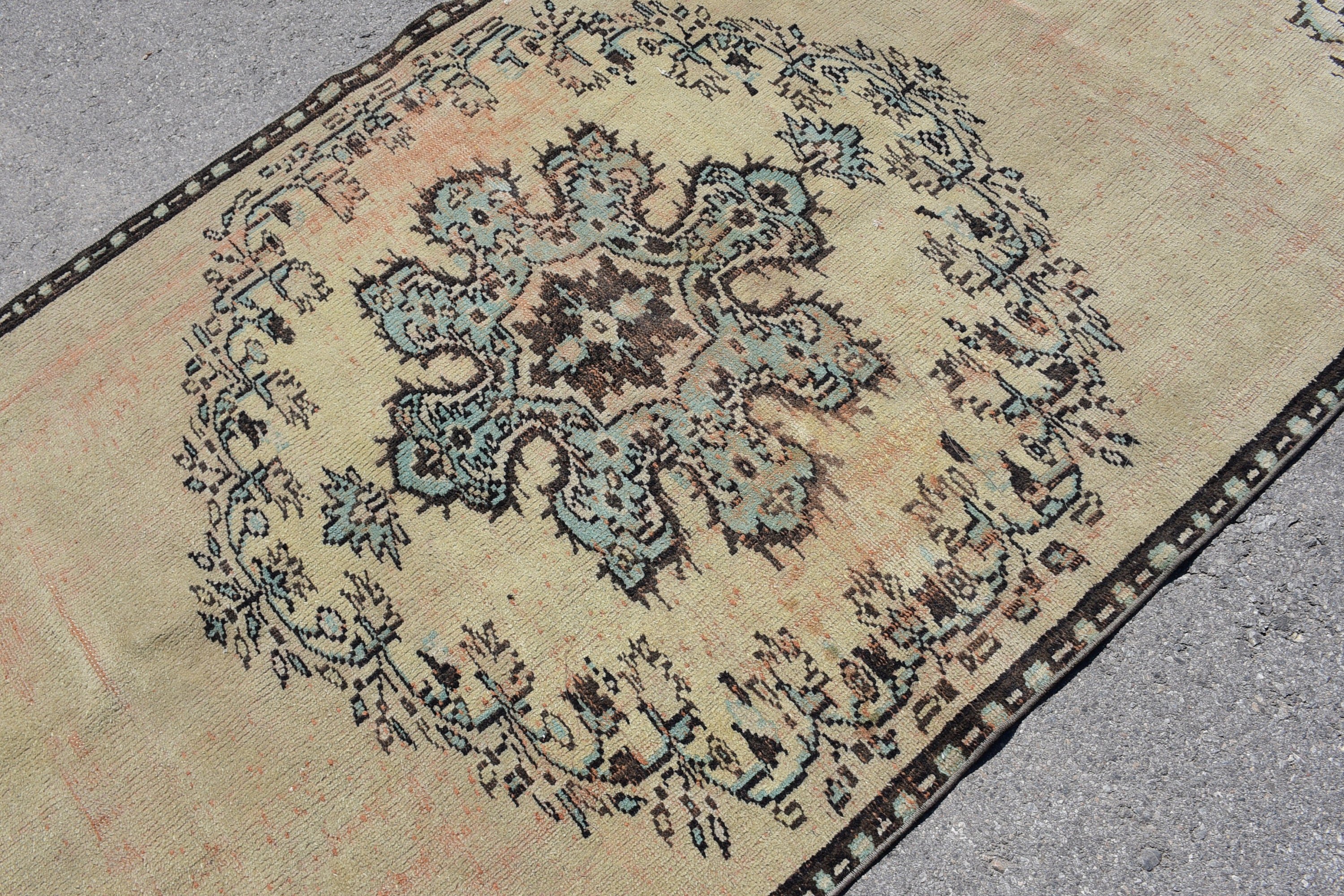 Fas Halıları, 4,5x9,2 ft Büyük Halı, Oturma Odası Halısı, Vintage Halı, Oushak Halıları, Salon Halıları, Düz Dokuma Halıları, Türk Halıları, Salon Halıları