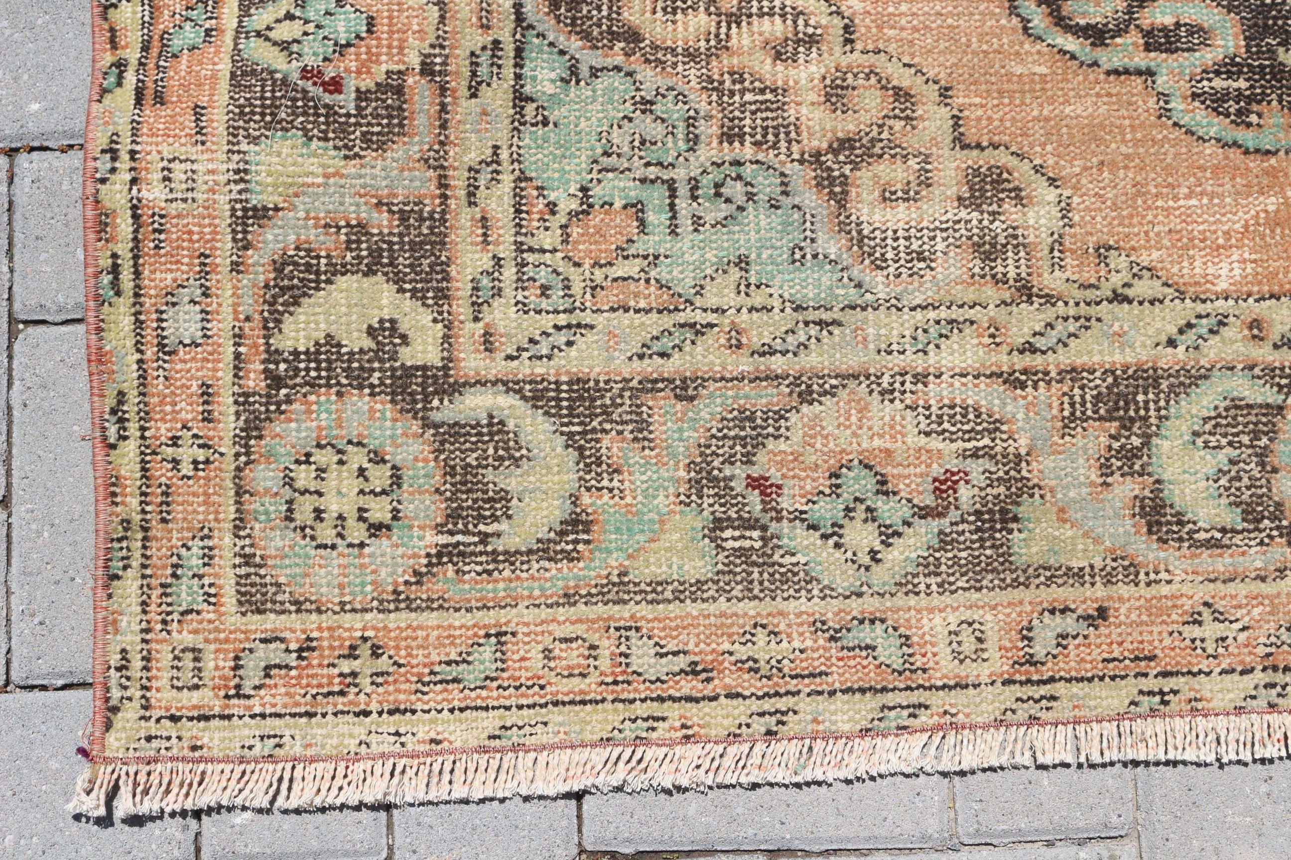 Vintage Halı, Kırmızı Oushak Halı, Koridor Halısı, Yatak Odası Halısı, Özel Halı, Koridor Halıları, Mutfak Halıları, 4.6x12.2 ft Yolluk Halısı, Türk Halıları