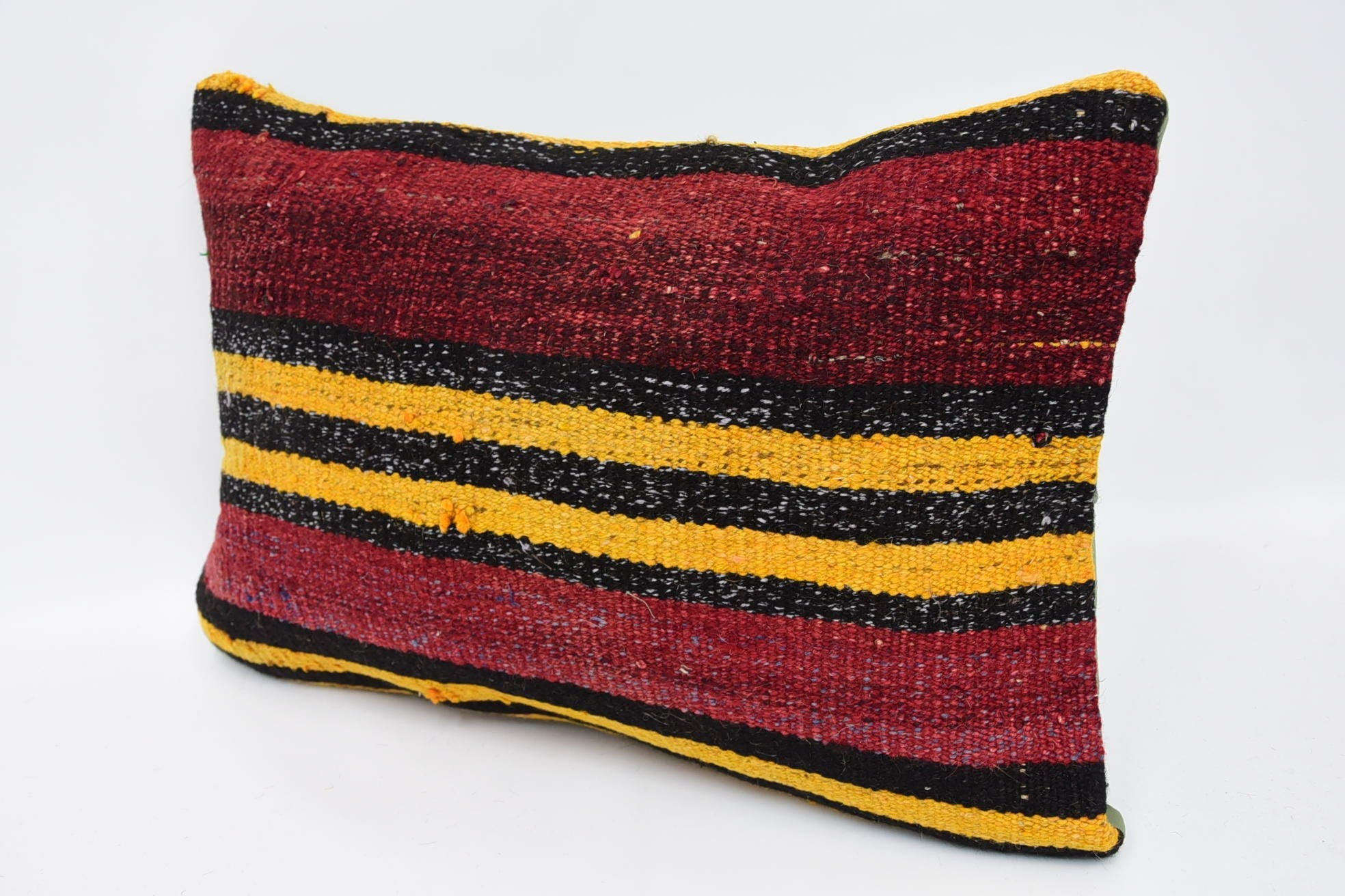 Muted Pillow Sham, Throw Kilim Pillow, 16"x24" Red Cushion, Home Decor Pillow, Ethnic Pillow Cover Cushion Cover, Kilim Pillow