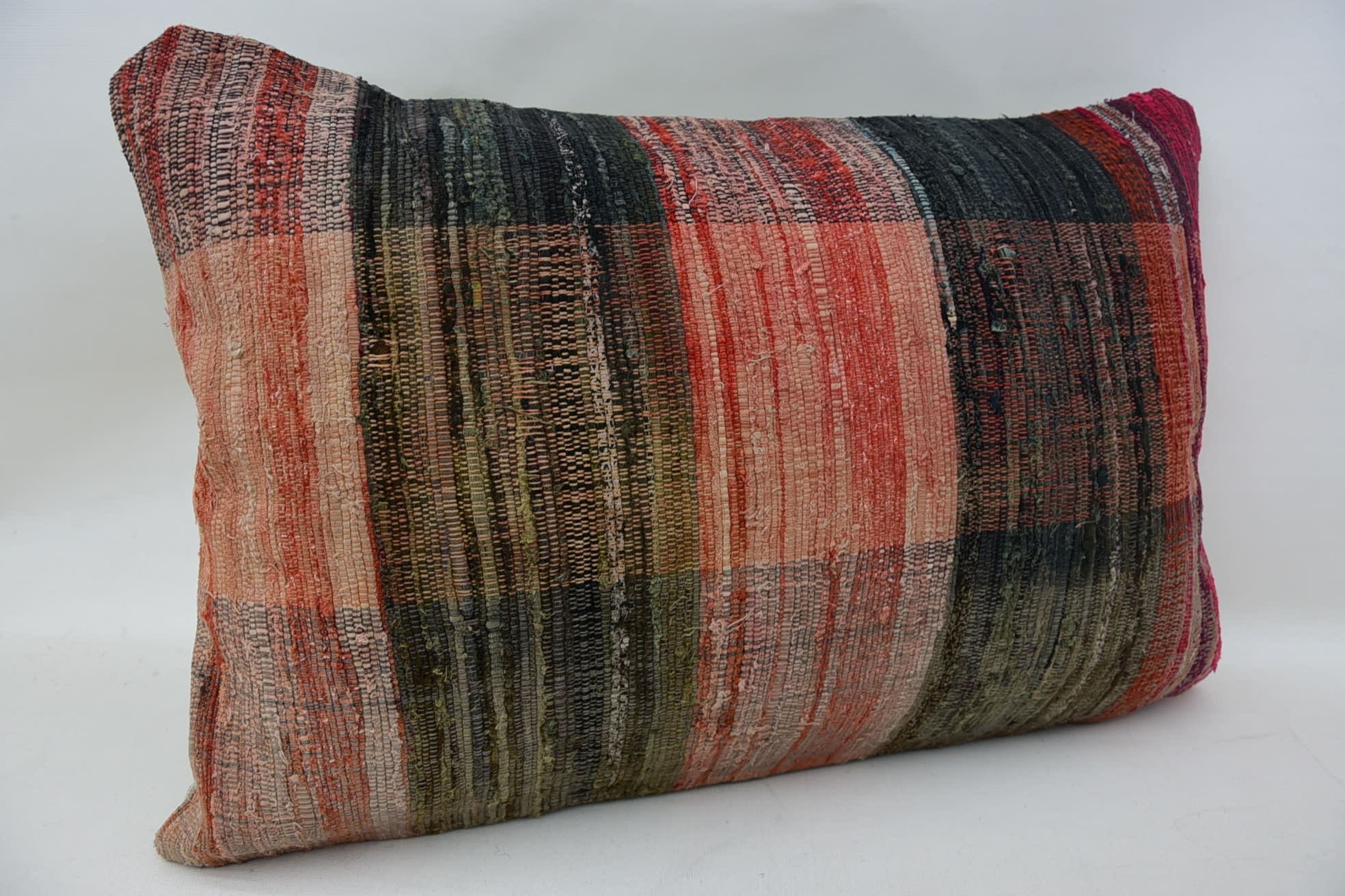 Pillow for Couch, Vintage Kilim Throw Pillow, 16"x24" Red Cushion, Designer Throw Cushion, Vintage Pillow, Floor Cushion