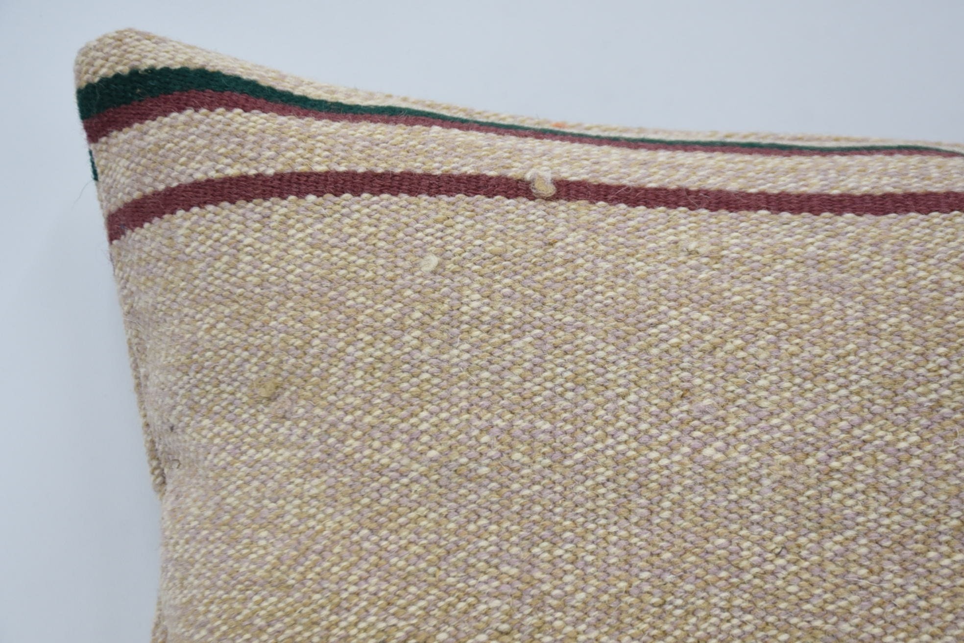 Vintage Kilim Pillow, Boho Pillow Sham Cover, Wool Kilim Pillow Pillow, Boho Pillow, 16"x24" Beige Cushion Cover, Customized Cushion Cover