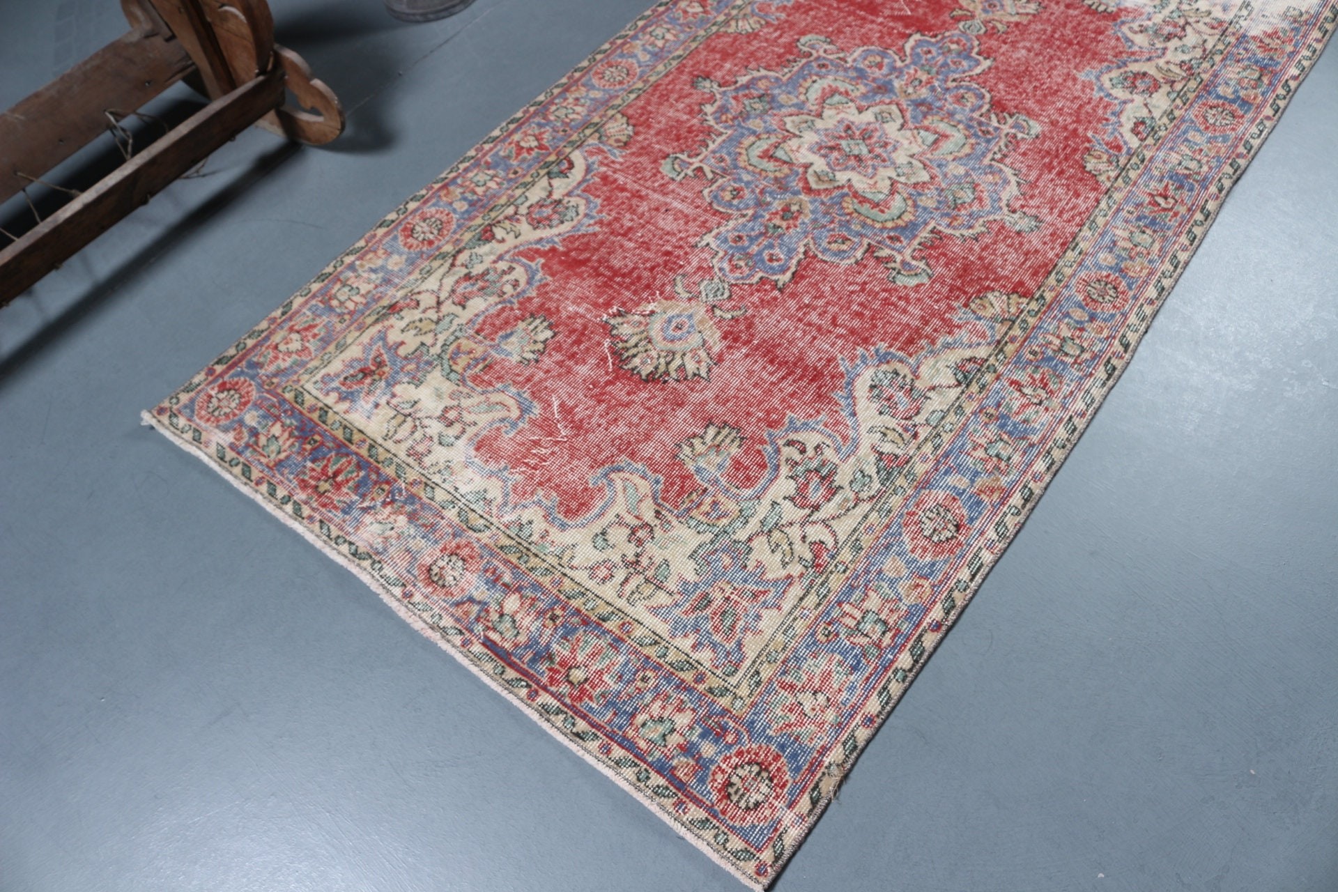 Vintage Rug, Red Cool Rugs, Indoor Rug, Cool Rug, Oriental Rug, Turkish Rugs, Rugs for Area, Vintage Decor Rugs, 3.6x6.9 ft Area Rugs