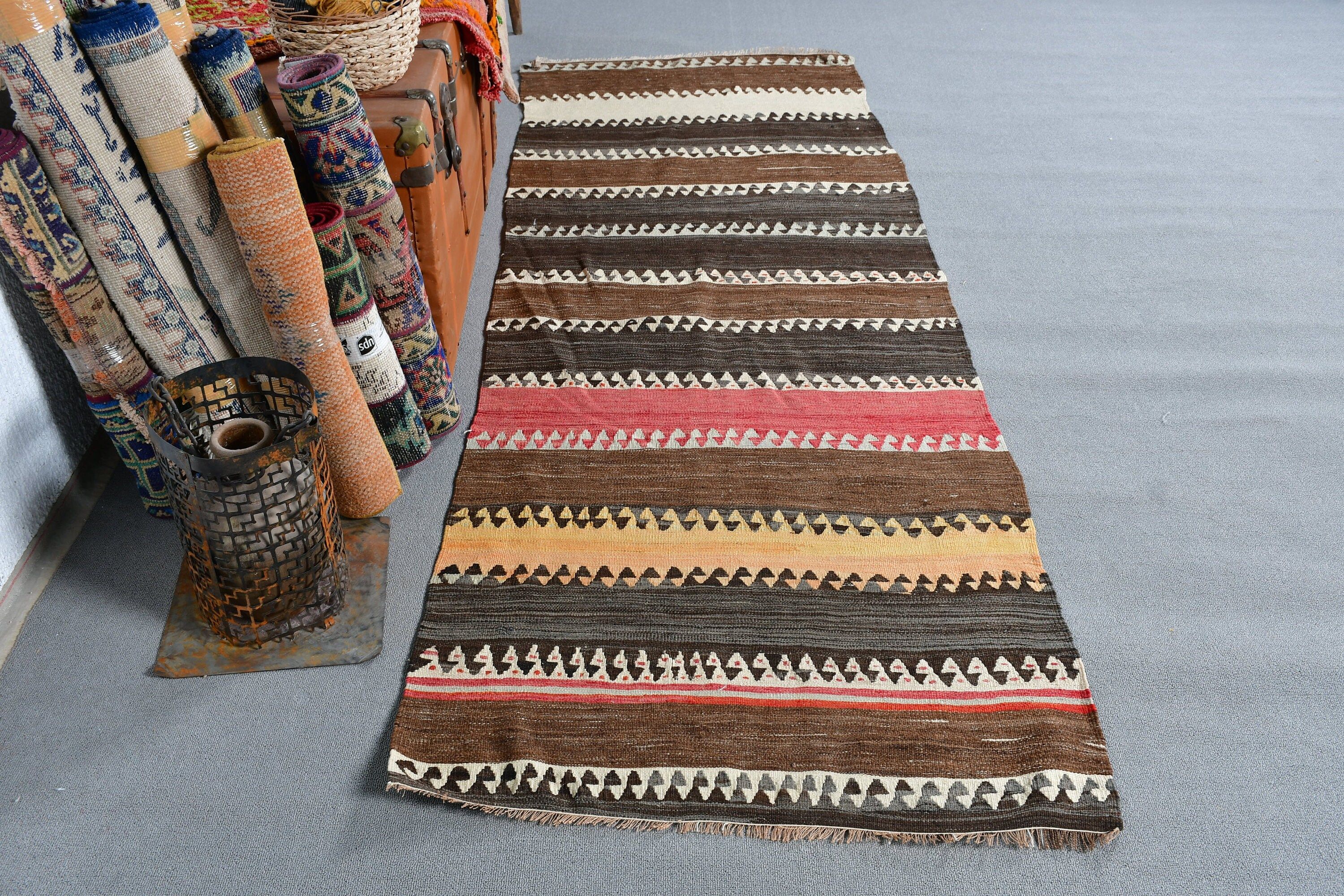 Koridor Halısı, Mutfak Halıları, Yün Halı, Vintage Halı, Oushak Halı, 2,9x7,9 ft Runner Halıları, Siyah Yatak Odası Halıları, Koridor Halıları, Türk Halısı