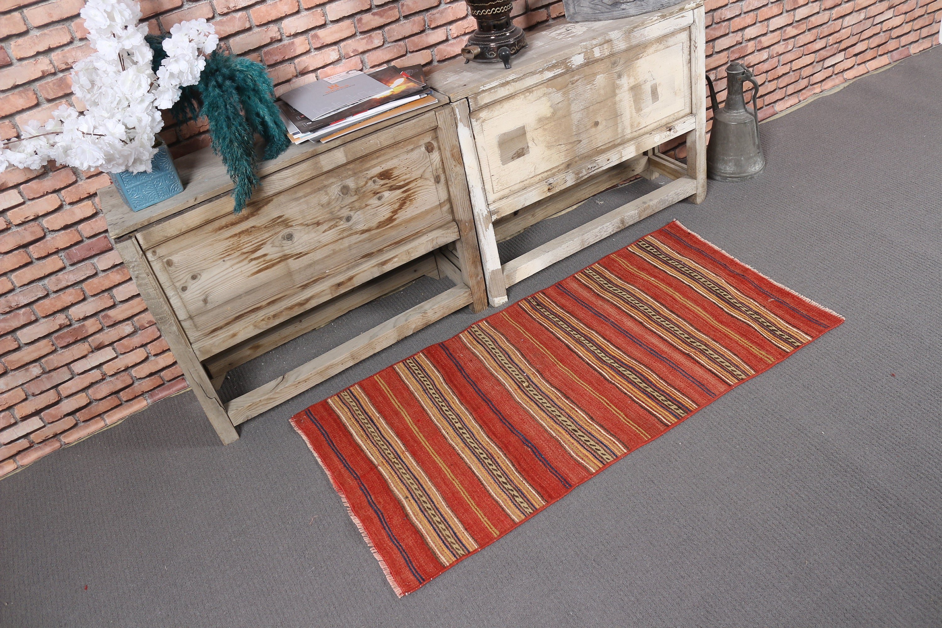 Fas Halısı, Kırmızı Yer Halıları, Araba Mat Halısı, 2.1x4 ft Küçük Halı, Kilim, Banyo Halısı, Soğuk Halı, Banyo Halıları, Türk Halıları, Sanat Halısı, Vintage Halı