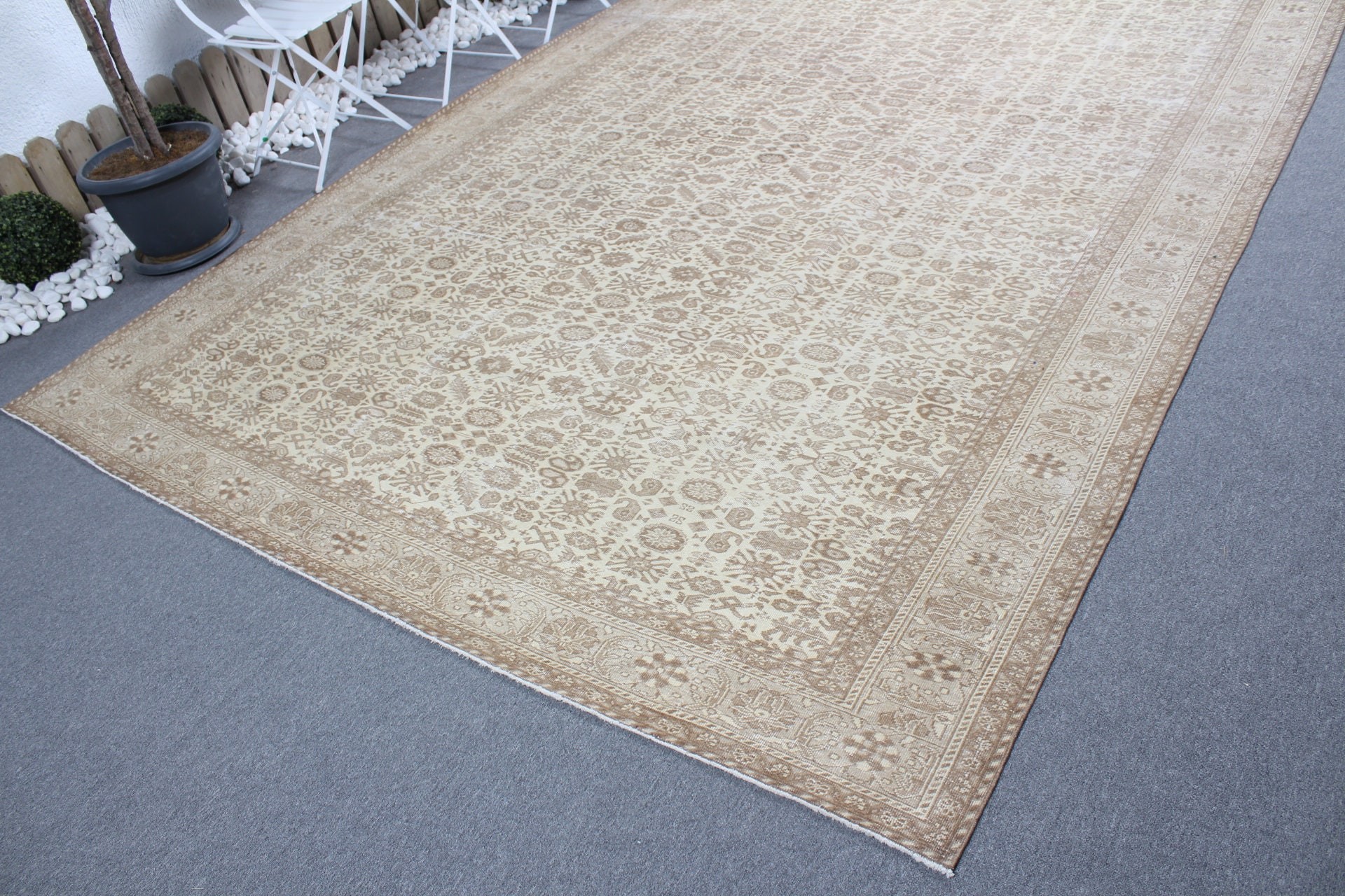 Boho Rug, 8.1x12.1 ft Oversize Rugs, Beige Antique Rugs, Living Room Rug, Floor Rug, Cool Rugs, Turkish Rugs, Vintage Rug, Saloon Rug