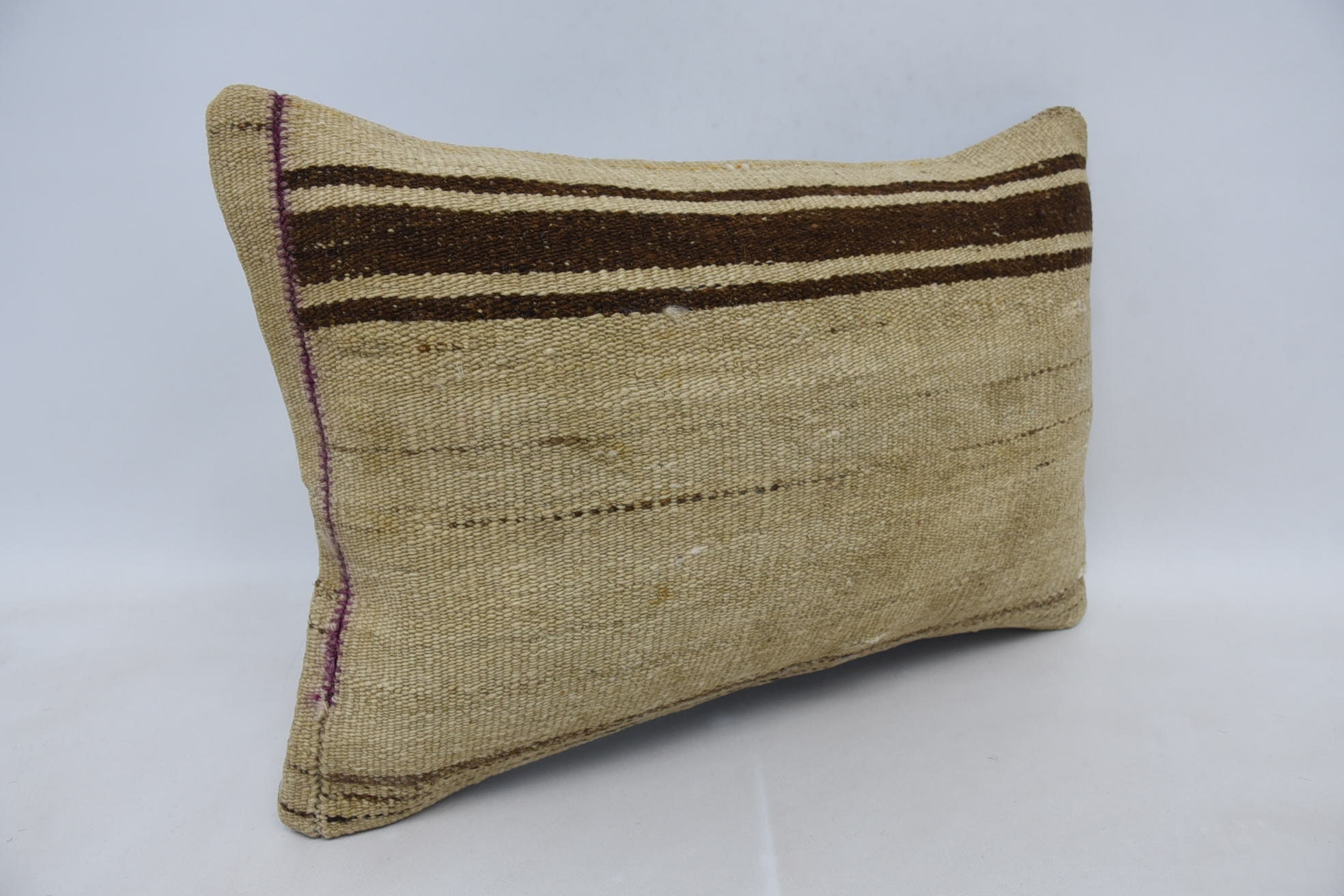 16"x24" Beige Pillow, Kilim Cushion Sham, Kilim Pillow, Ethnical Kilim Rug Pillow, Decorative Bolster Pillow Cover