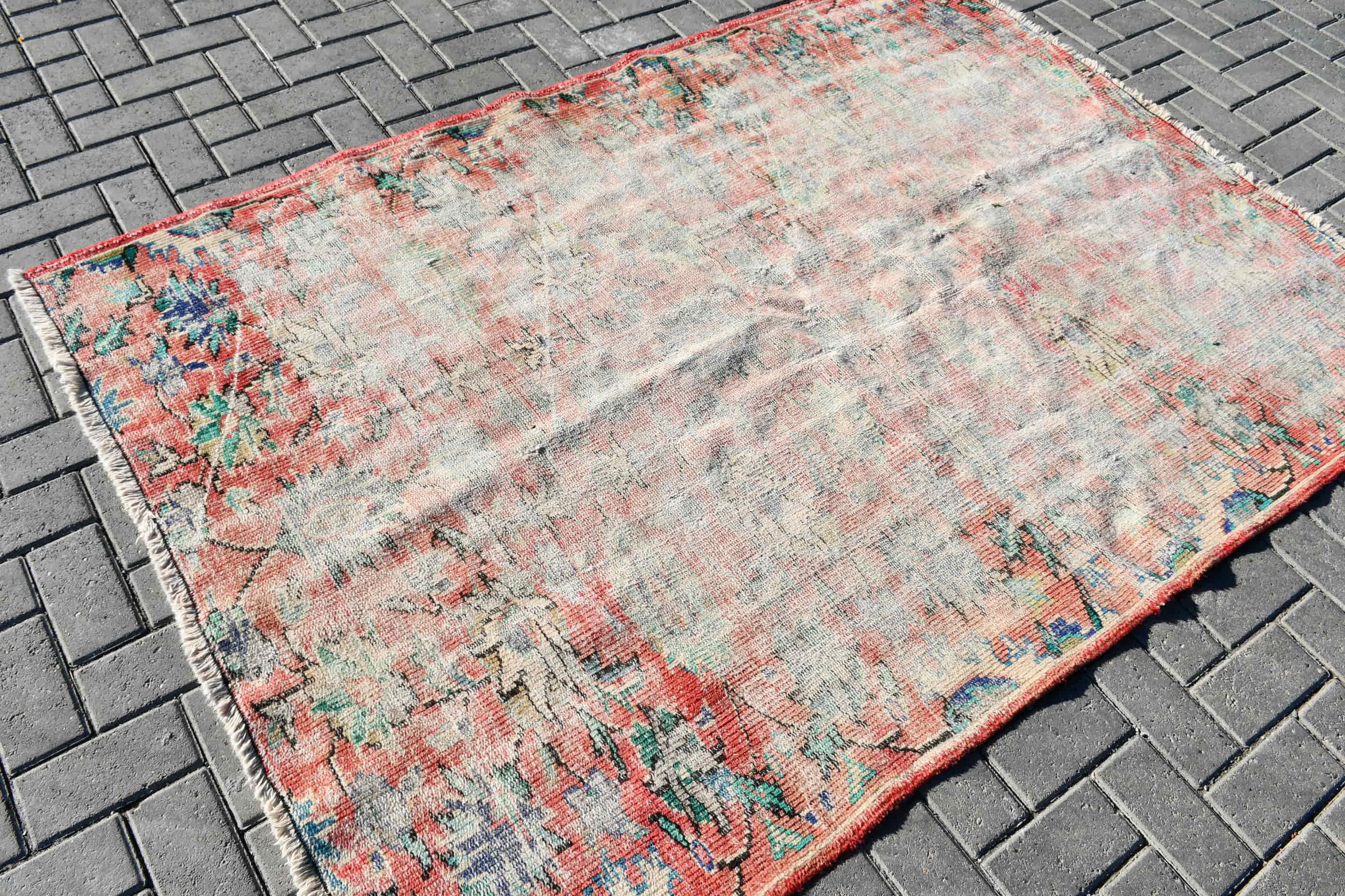 Red Antique Rugs, Bedroom Rug, Rugs for Floor, Vintage Rug, Kitchen Rug, Boho Rug, Oriental Rugs, 4.9x6.9 ft Area Rugs, Turkish Rug